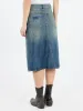 Heavy Washed Denim Midi Skirt sold by gravitypope