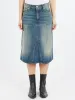 Heavy Washed Denim Midi Skirt sold by gravitypope