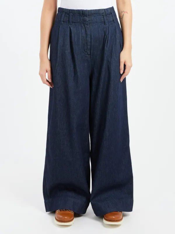 Denim Wide Leg Trousers sold by gravitypope