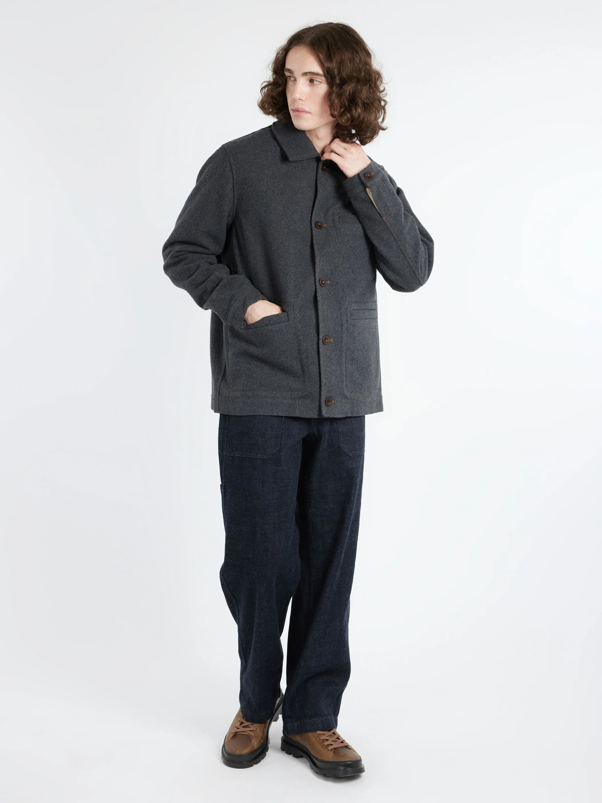 Melton Wool Blend Chore Jacket sold by gravitypope product image thumbnail 2