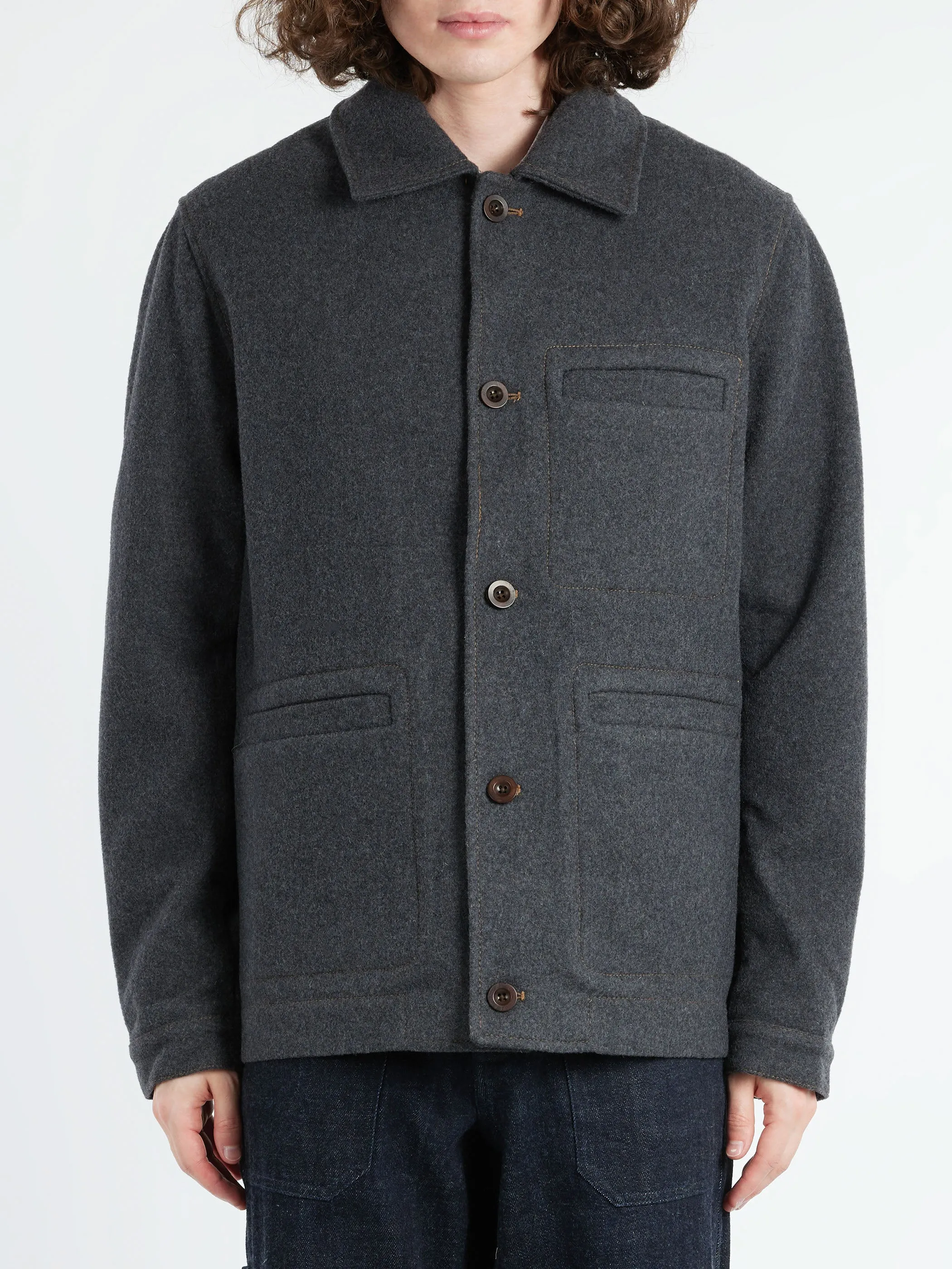 Melton Wool Blend Chore Jacket sold by gravitypope