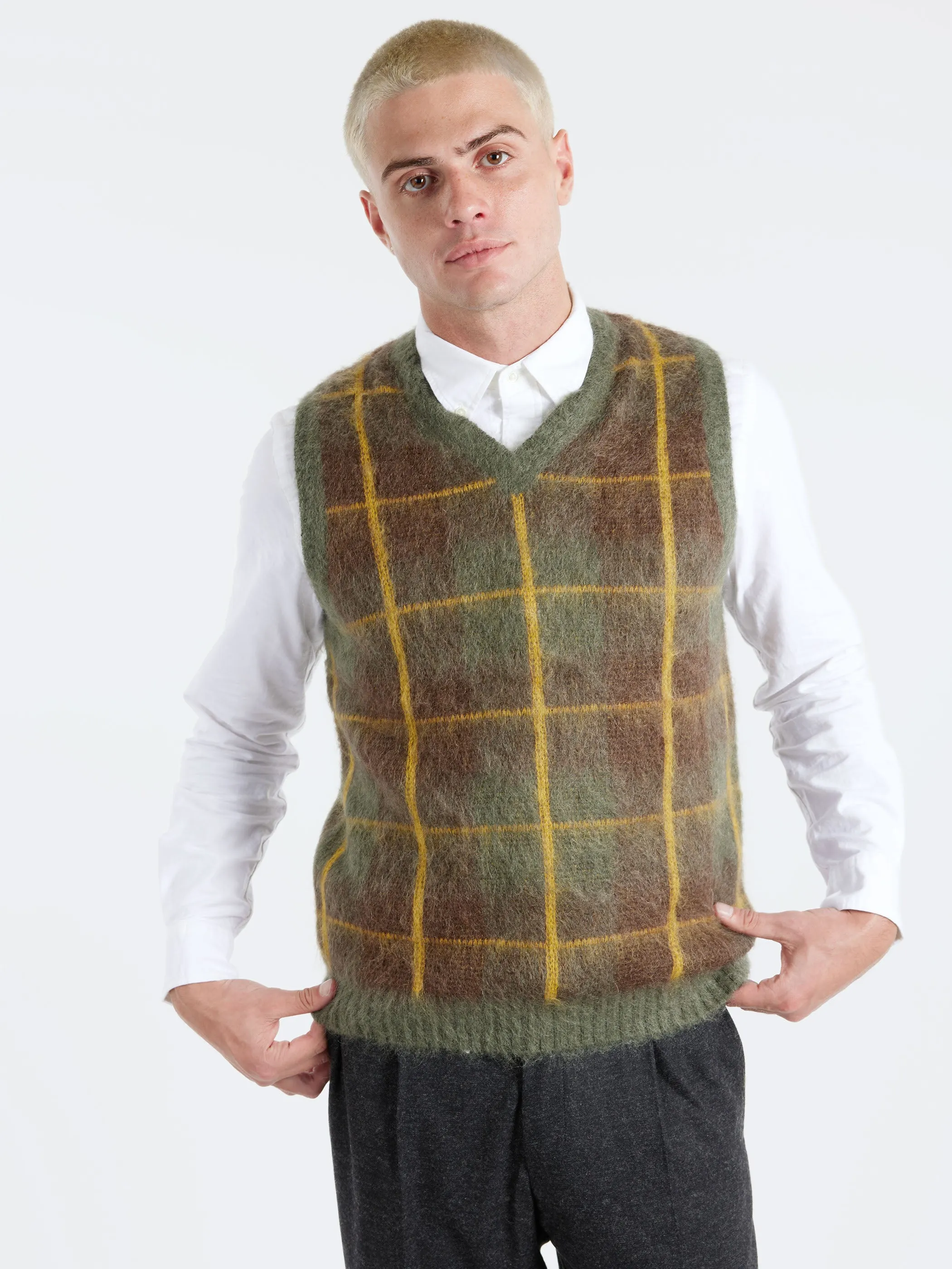 Mohair Check Vest sold by gravitypope product image thumbnail 4