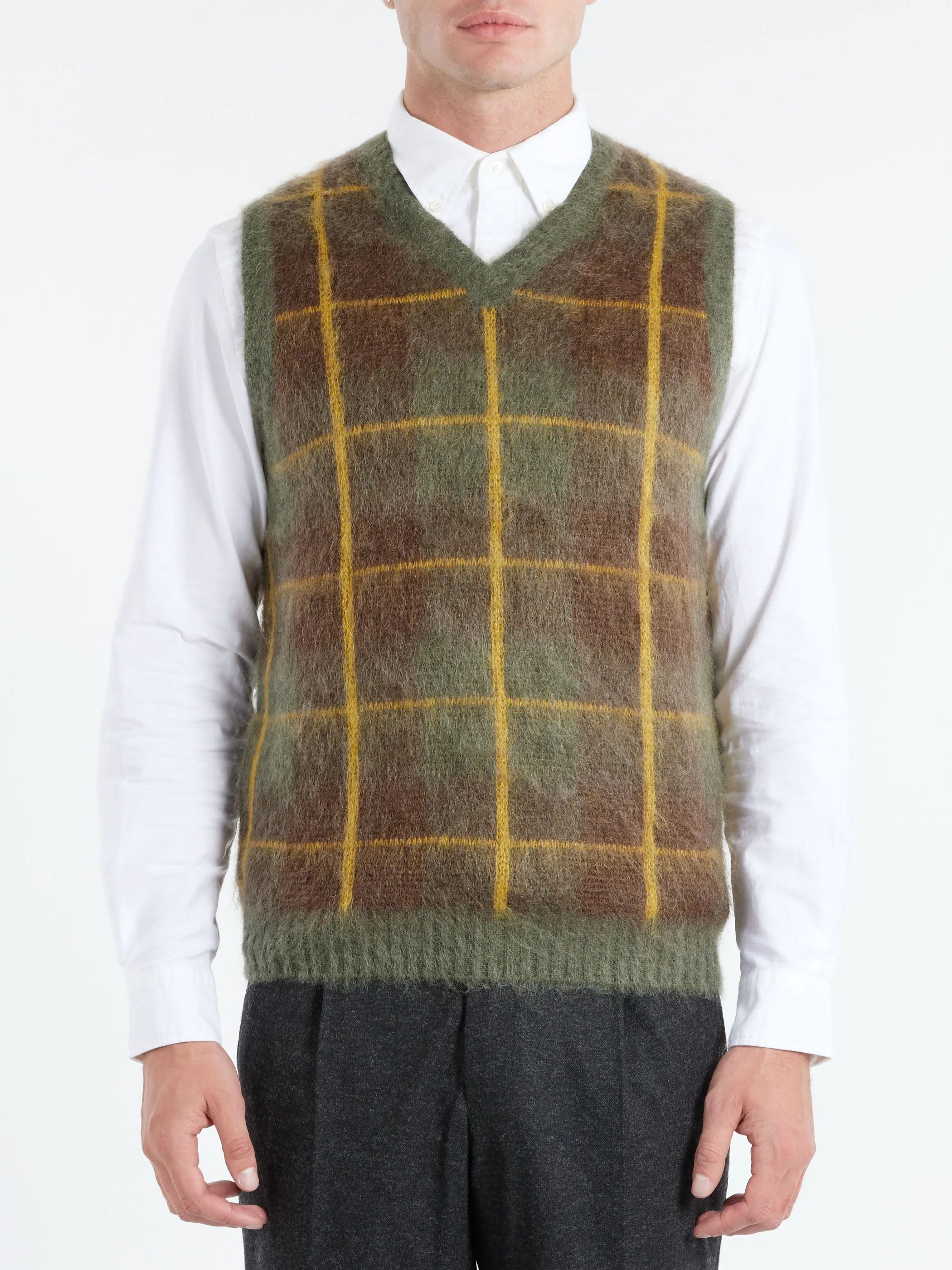 Mohair Check Vest sold by gravitypope