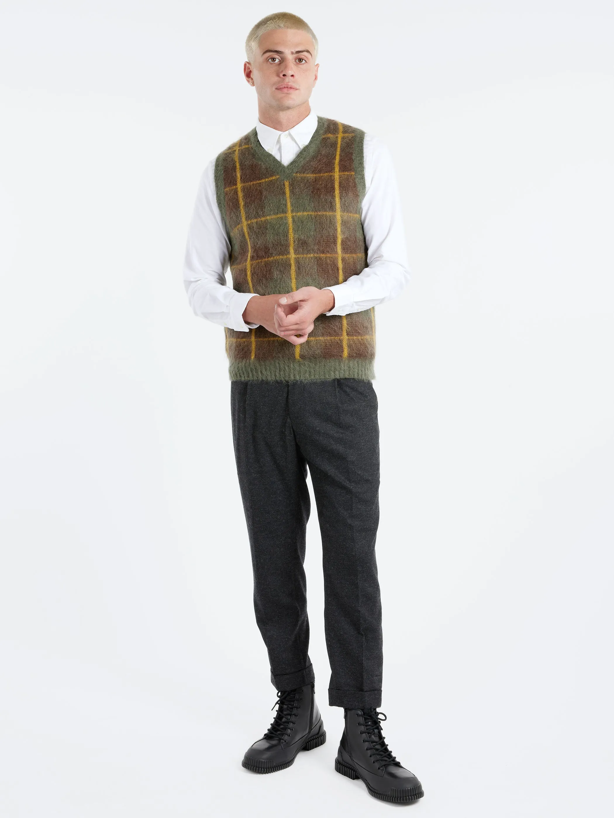 Mohair Check Vest sold by gravitypope product image thumbnail 2