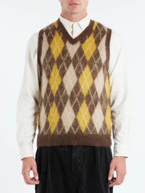 Mohair Argyle Vest sold by gravitypope