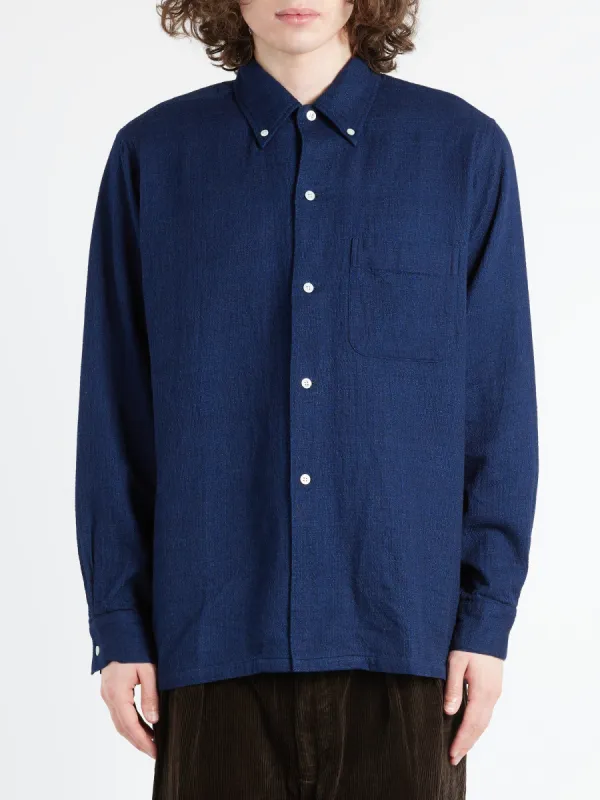 Indigo Panama Double Gauze Button Down sold by gravitypope