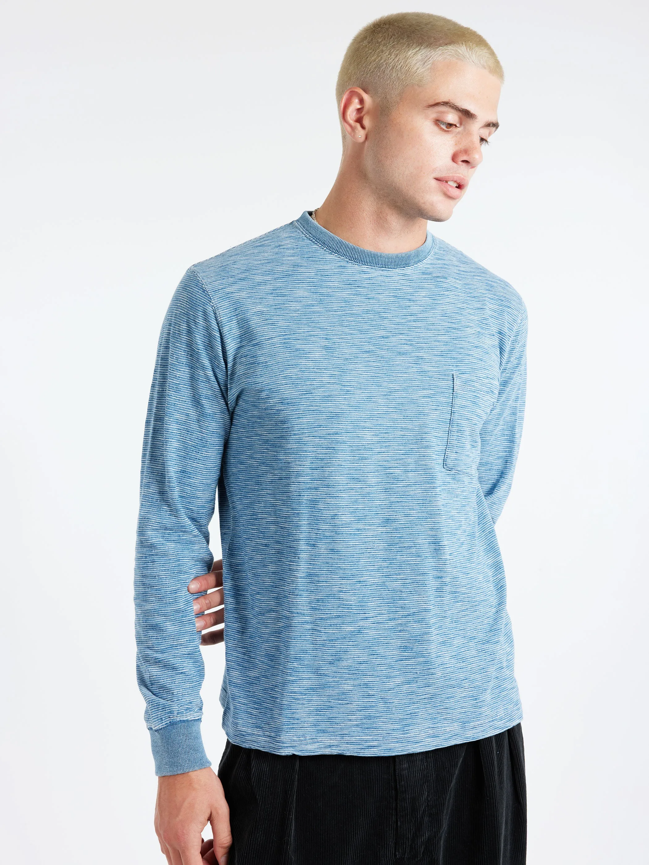 Indigo Slub Yarn Pocket Tee sold by gravitypope product image thumbnail 4