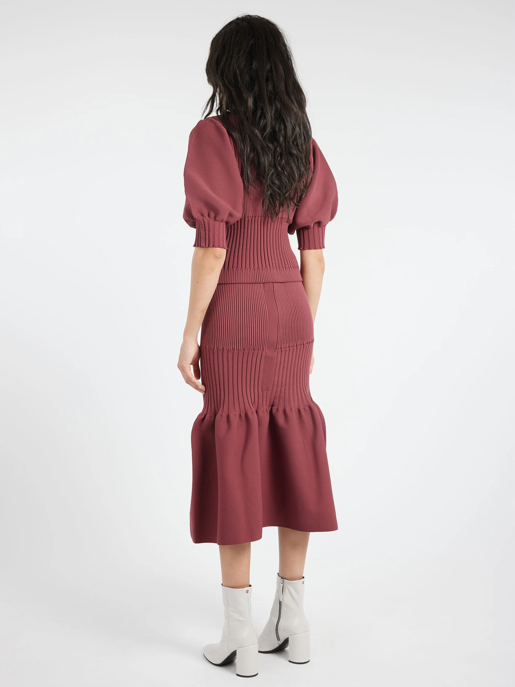 Fluted Short Puff Sleeve Cropped Top sold by gravitypope product image thumbnail 4