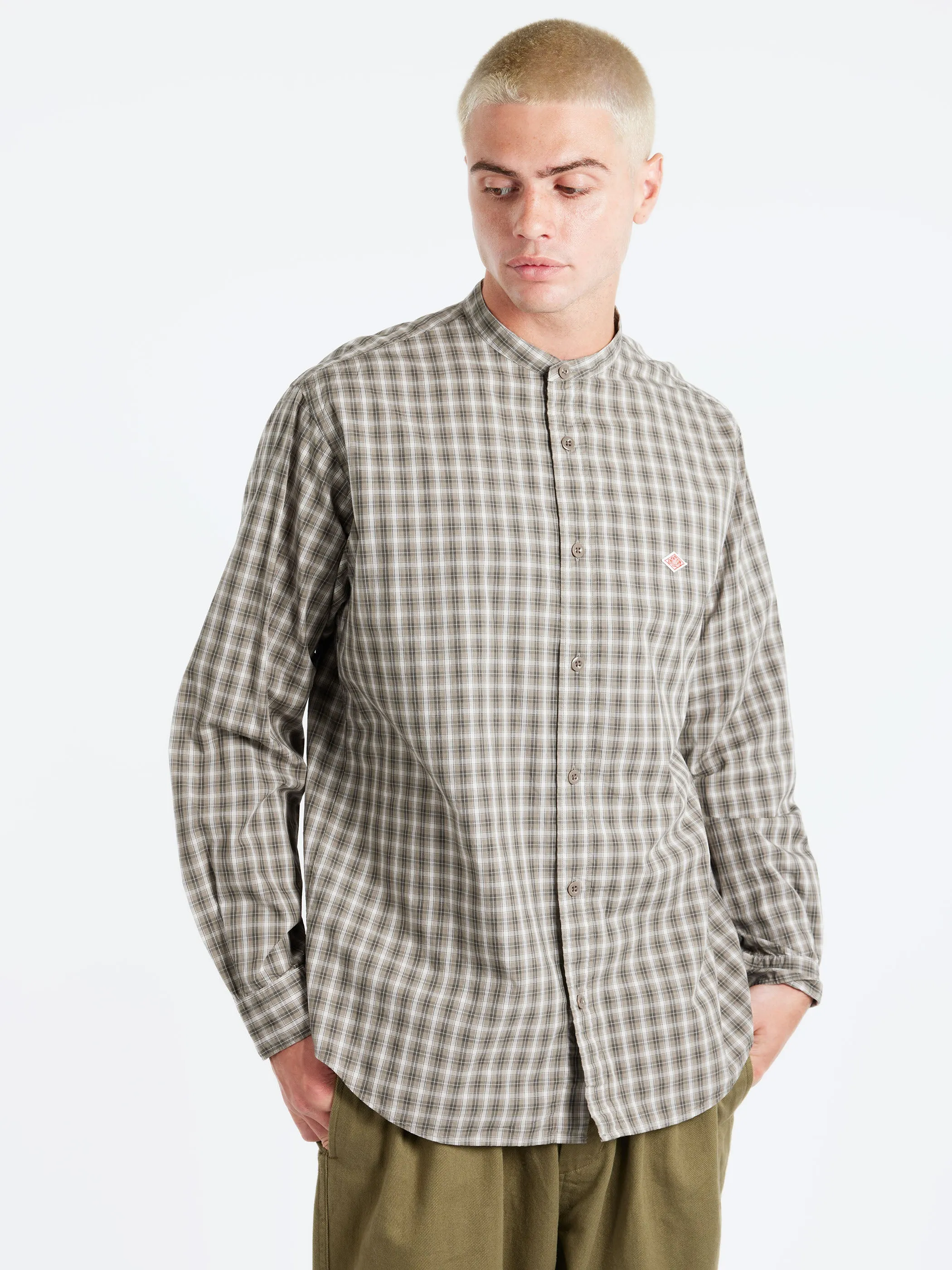 Cotton Broadcloth Band Collar Shirt sold by gravitypope product image thumbnail 4