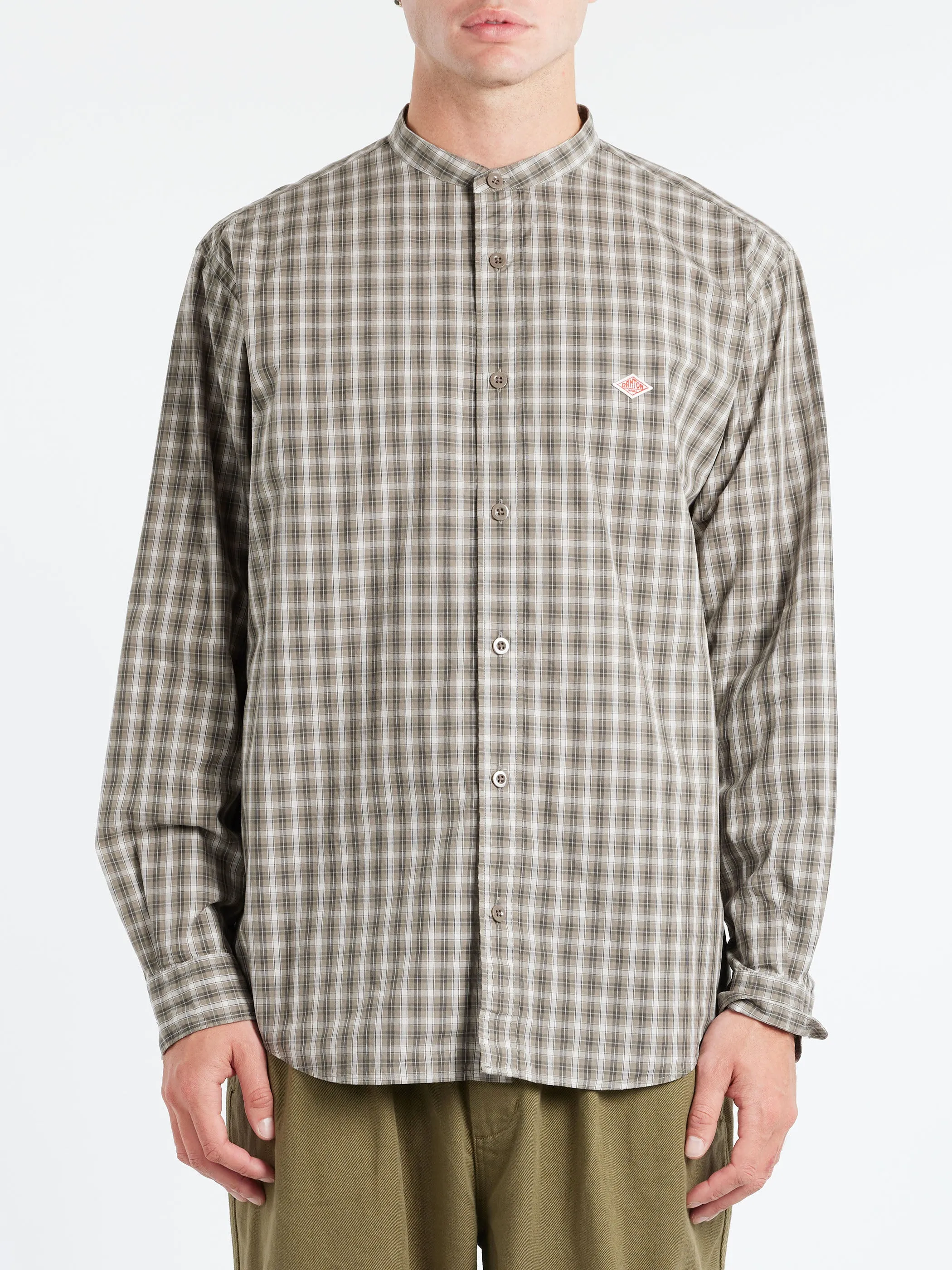 Cotton Broadcloth Band Collar Shirt sold by gravitypope