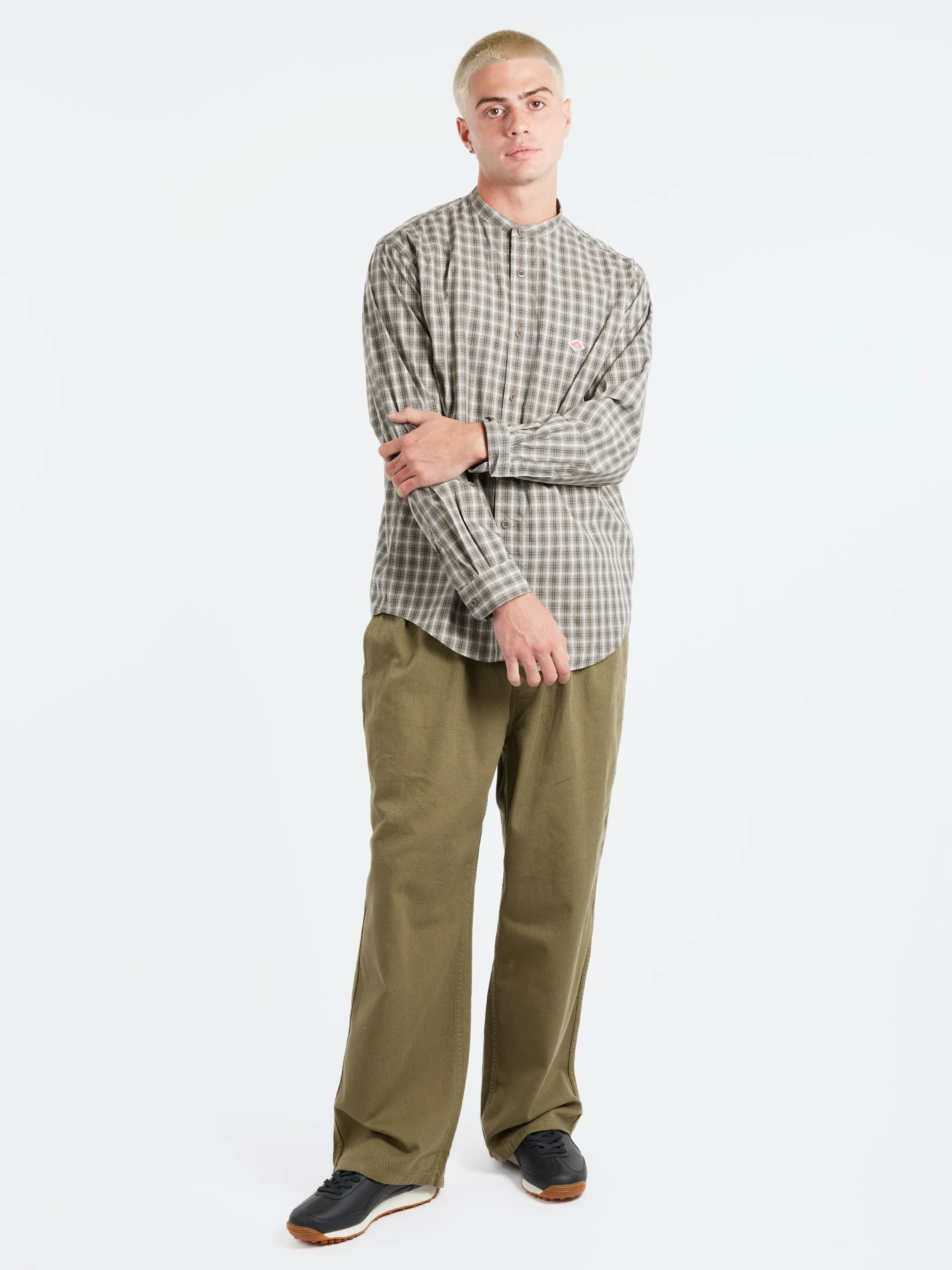 Cotton Broadcloth Band Collar Shirt sold by gravitypope product image thumbnail 2