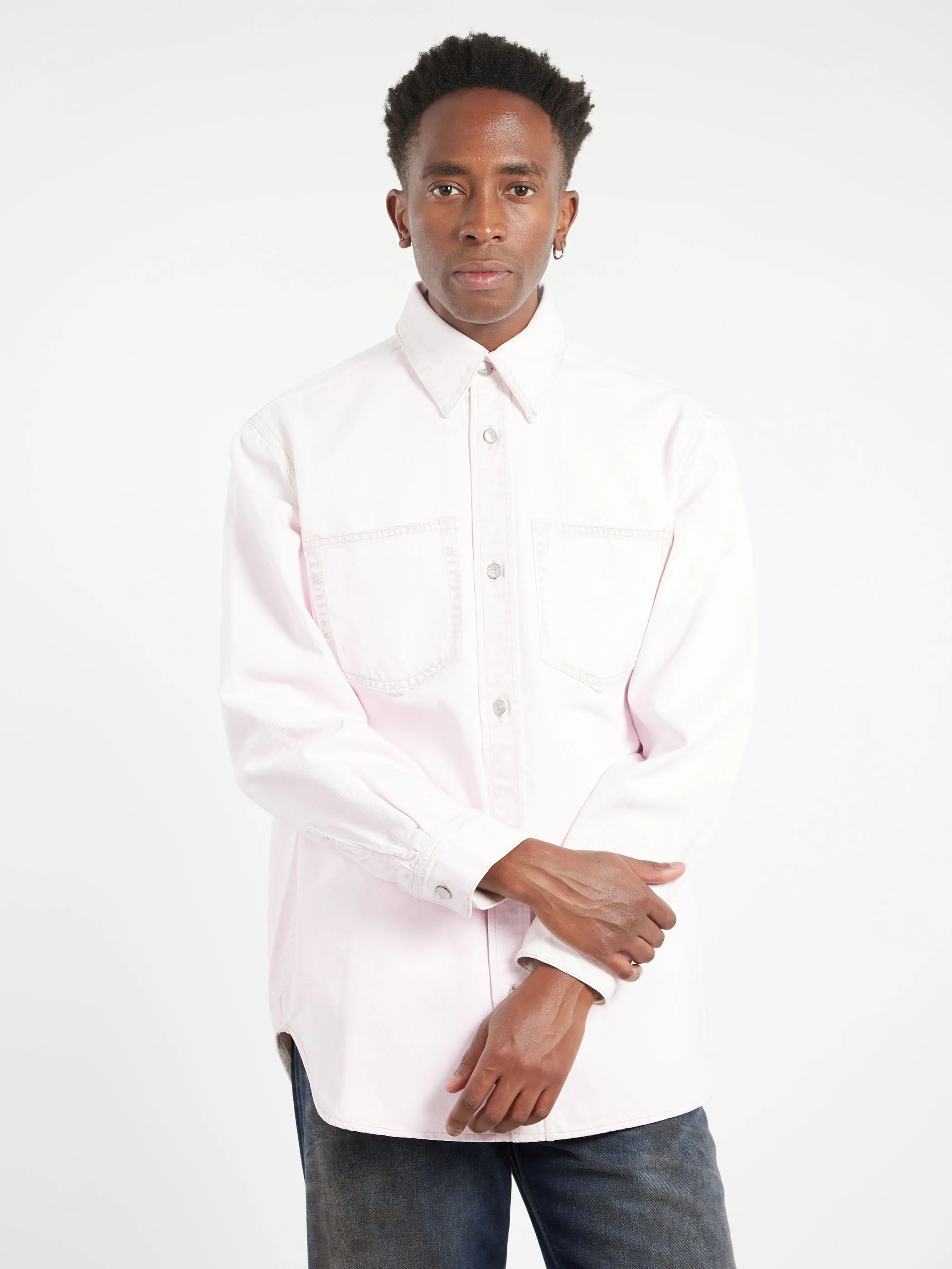 Denim Button-Up Shirt sold by gravitypope product image thumbnail 4