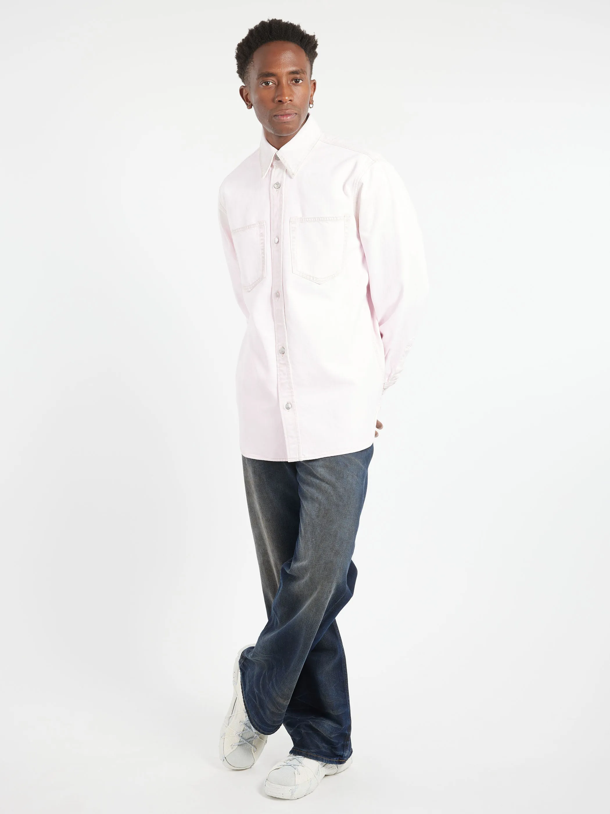 Denim Button-Up Shirt sold by gravitypope product image thumbnail 2