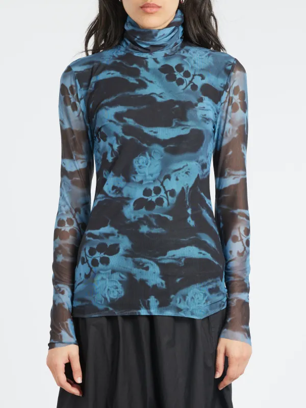 Printed Mesh L/S Rollneck sold by gravitypope