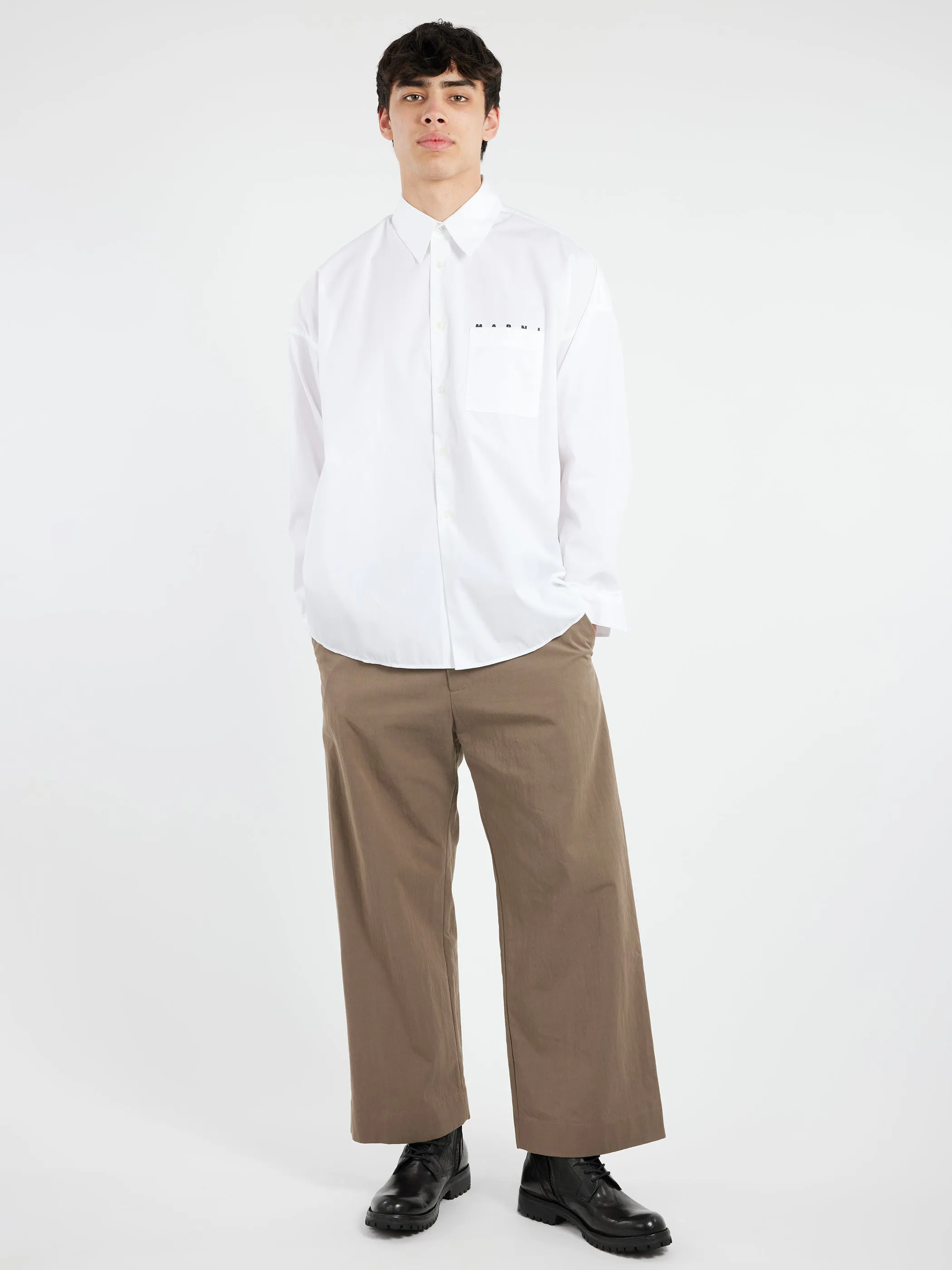 Poplin Shirt with Peeping Marni Logo sold by gravitypope product image thumbnail 2