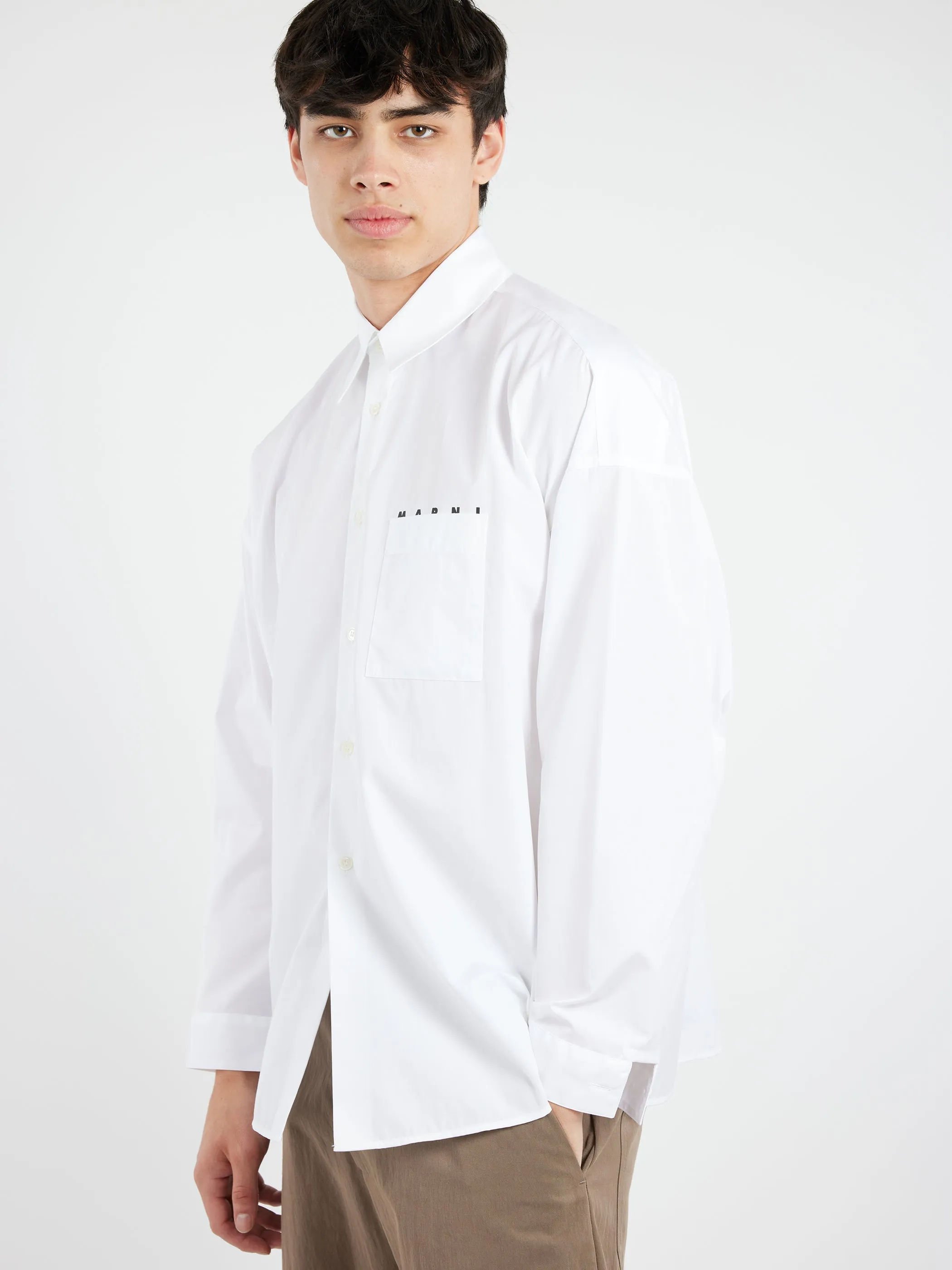 Poplin Shirt with Peeping Marni Logo sold by gravitypope product image thumbnail 4