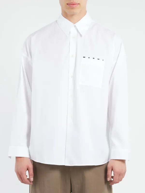 Poplin Shirt with Peeping Marni Logo sold by gravitypope