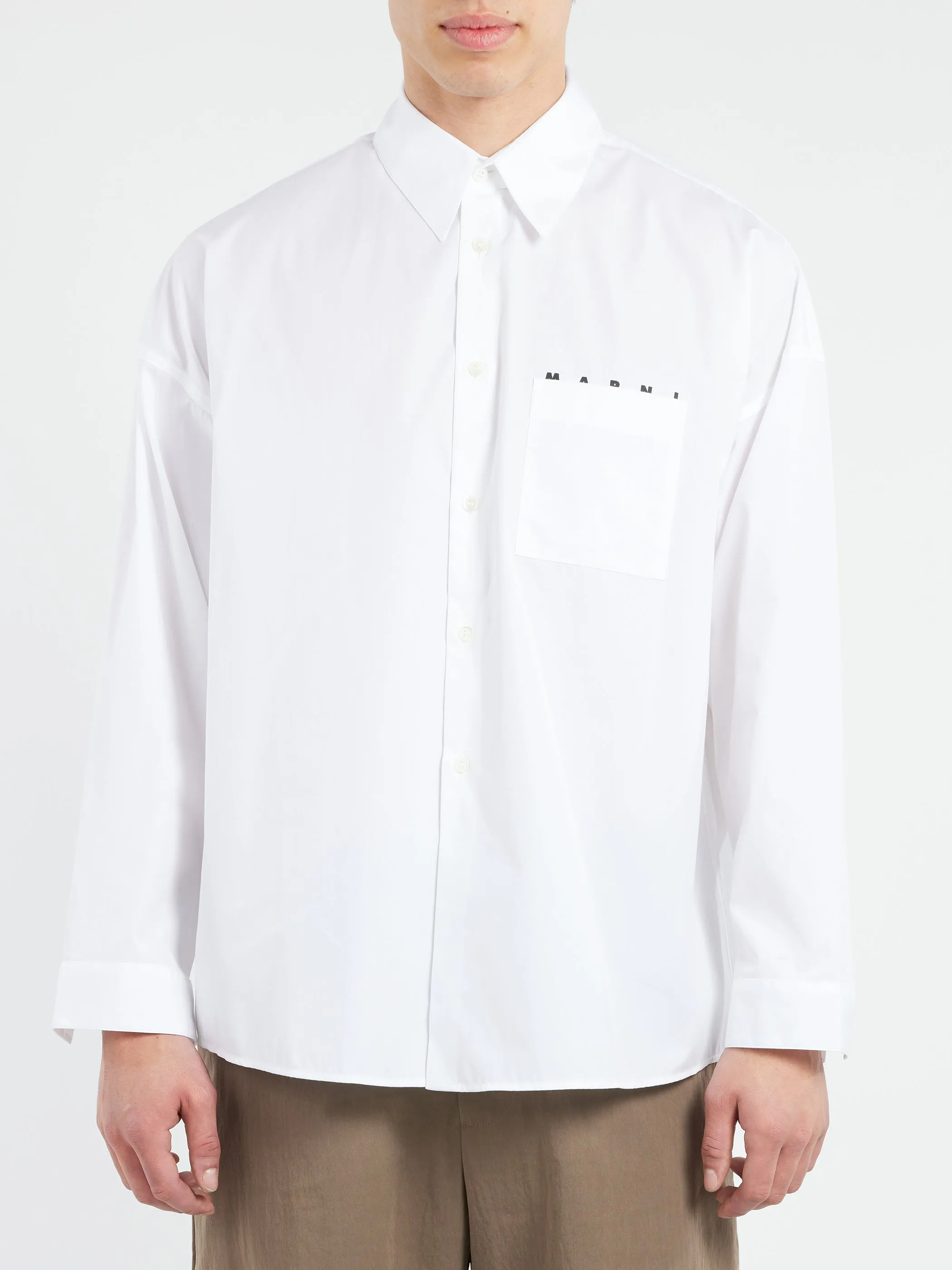 Poplin Shirt with Peeping Marni Logo sold by gravitypope