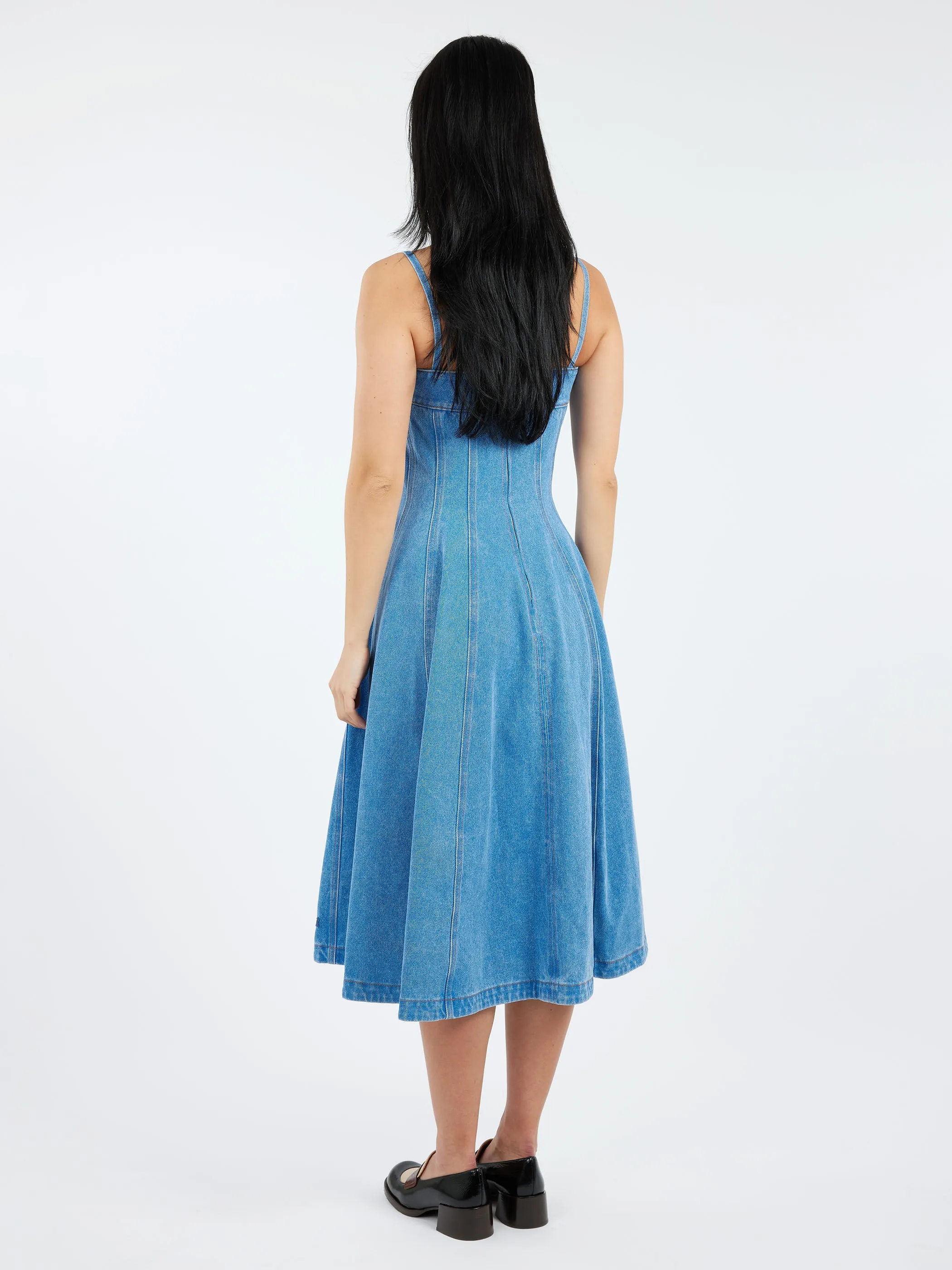 Coated Denim Balloon Dress sold by gravitypope product image thumbnail 3