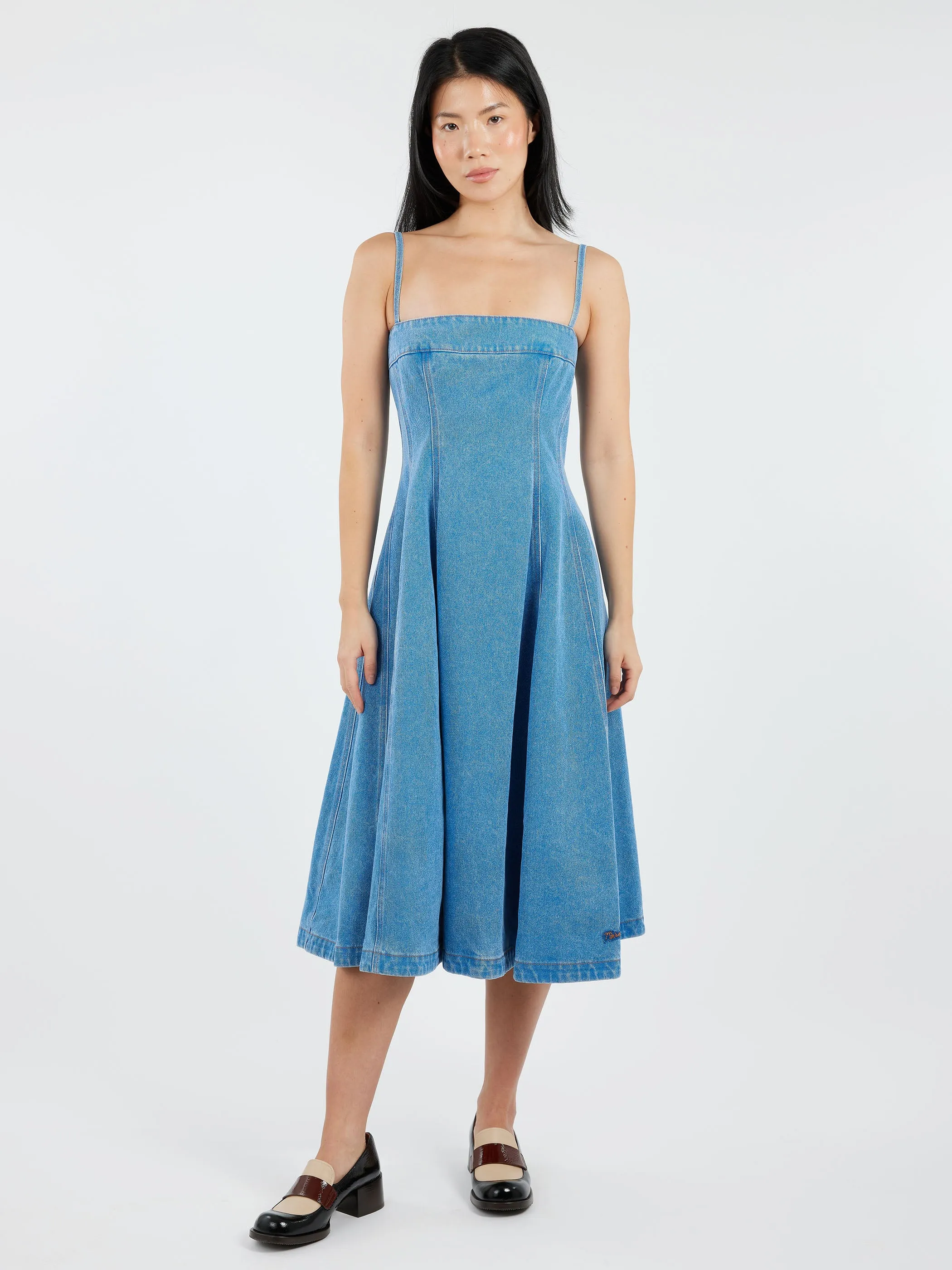 Coated Denim Balloon Dress sold by gravitypope product image thumbnail 2