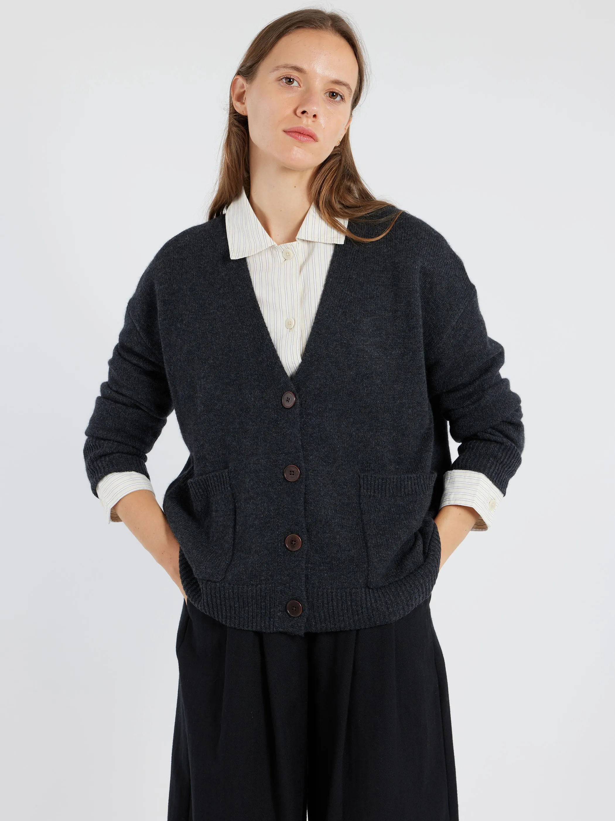 Wool Cashmere Boxy Cardigan sold by gravitypope product image thumbnail 4