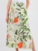 Foliage Print Poplin Skirt sold by gravitypope