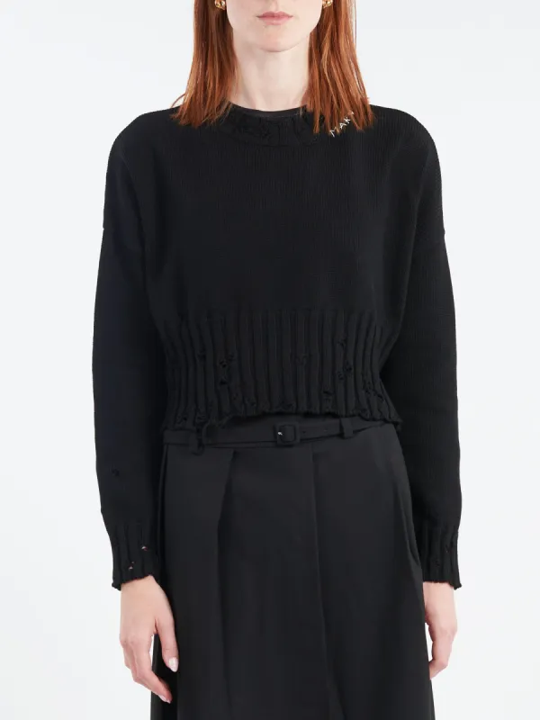 Disheveled Cotton Cropped Jumper sold by gravitypope