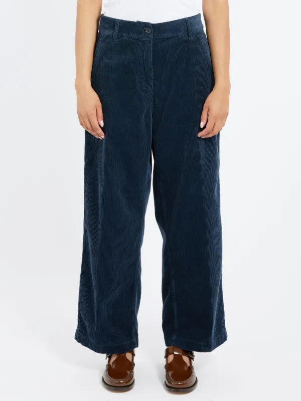 Needle Cord High-Waist Trousers sold by gravitypope