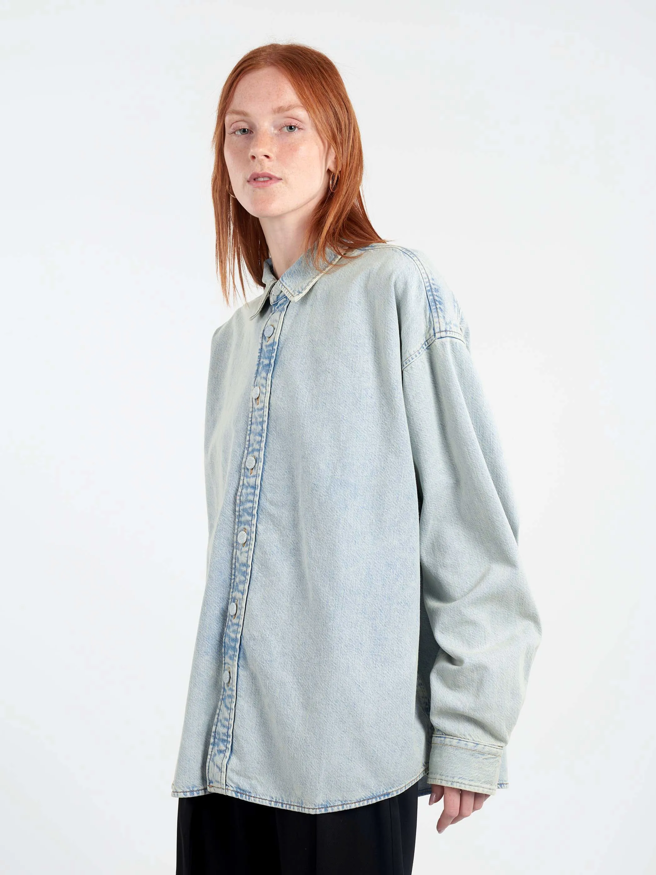Denim Button-Up Shirt sold by gravitypope product image thumbnail 4