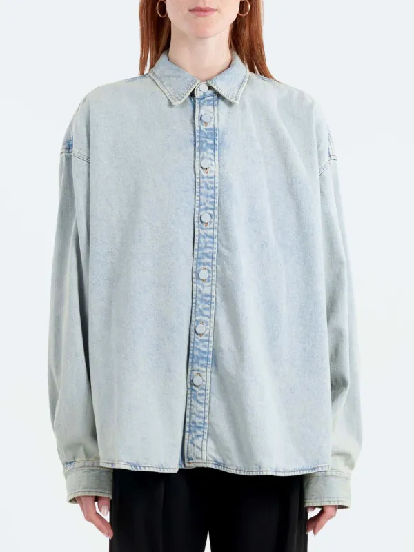 Denim Button-Up Shirt sold by gravitypope