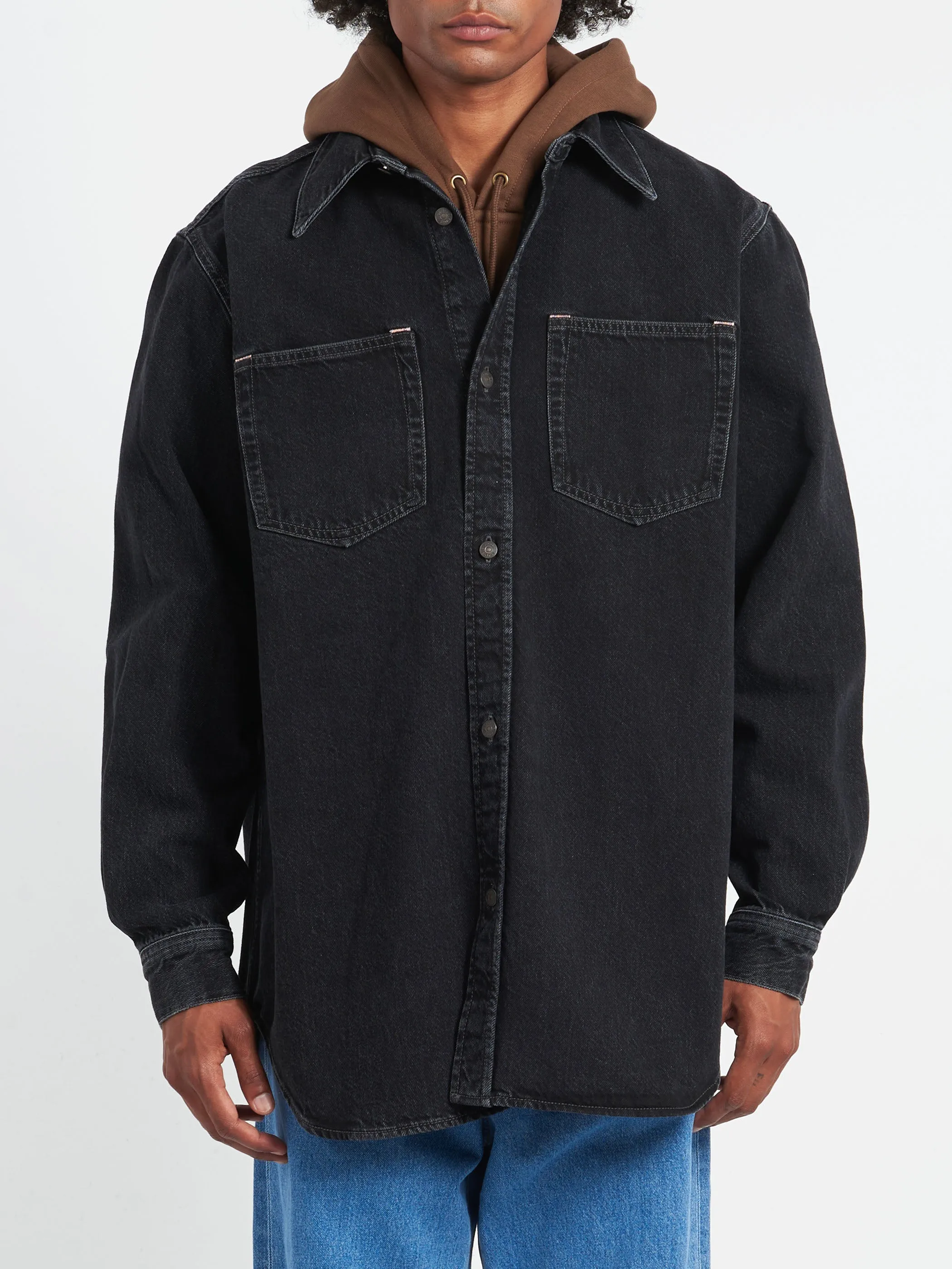 Denim Button-Up Shirt sold by gravitypope