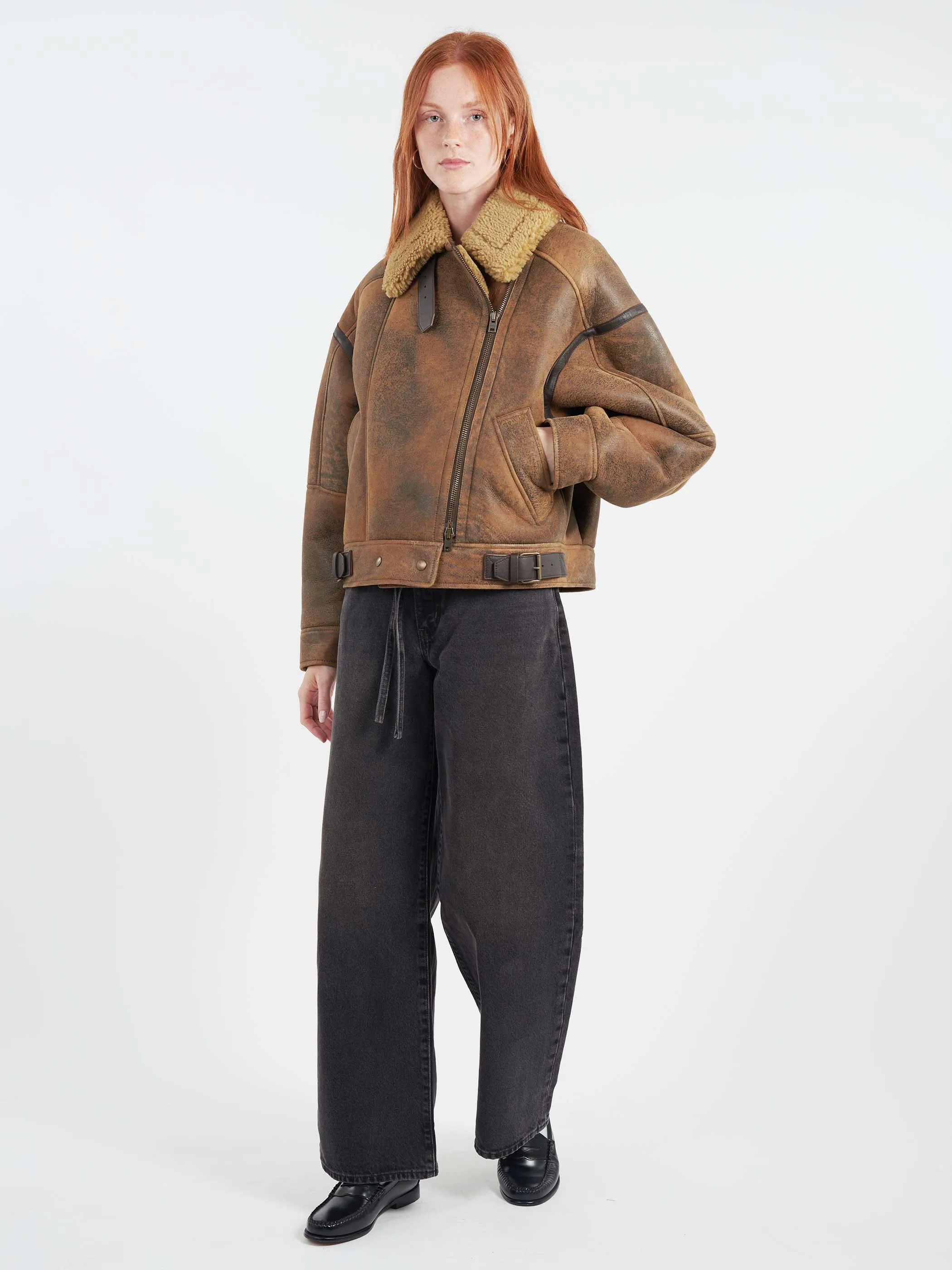 Leather Shearling Jacket sold by gravitypope product image thumbnail 2