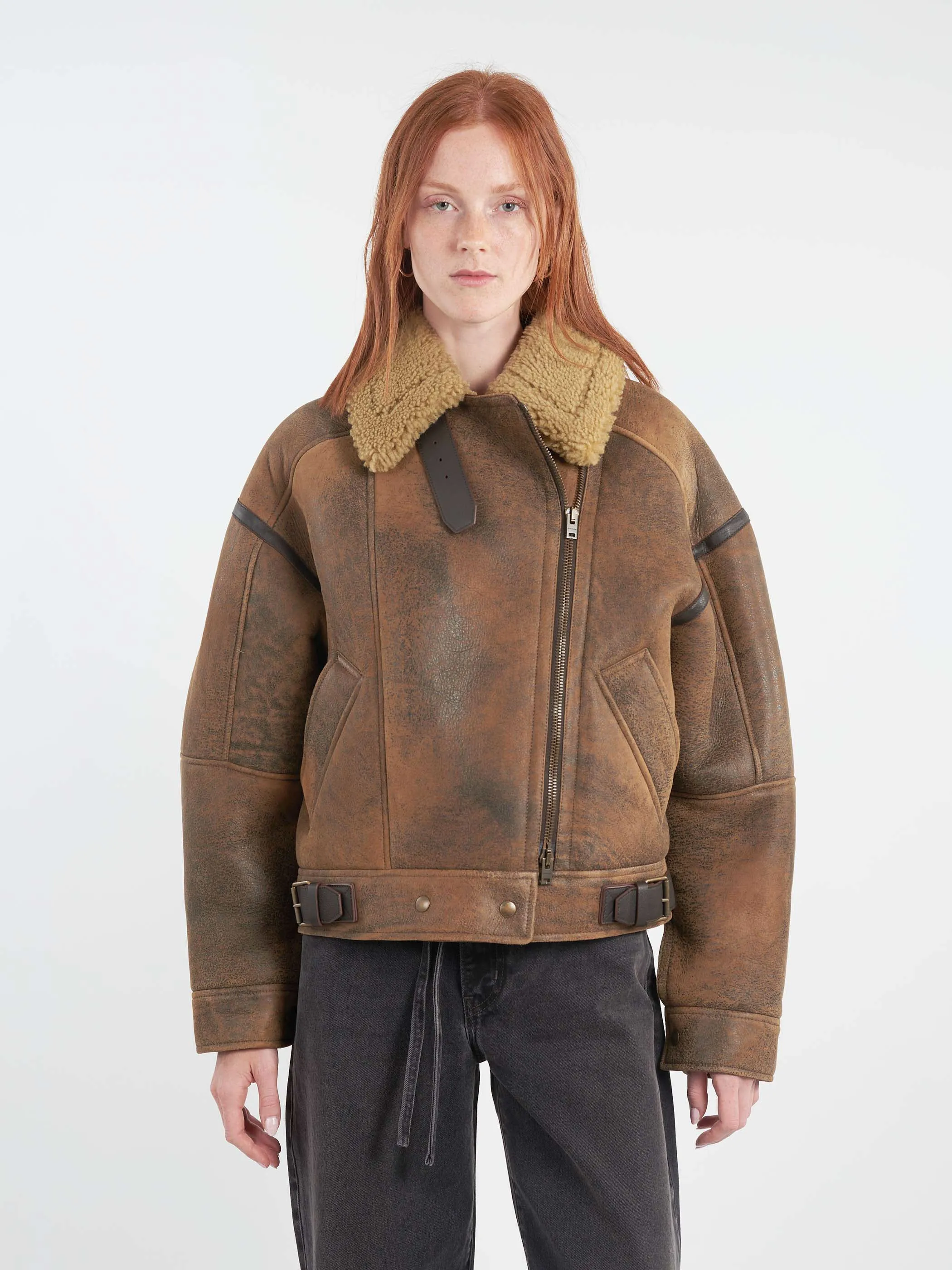 Leather Shearling Jacket sold by gravitypope product image thumbnail 4
