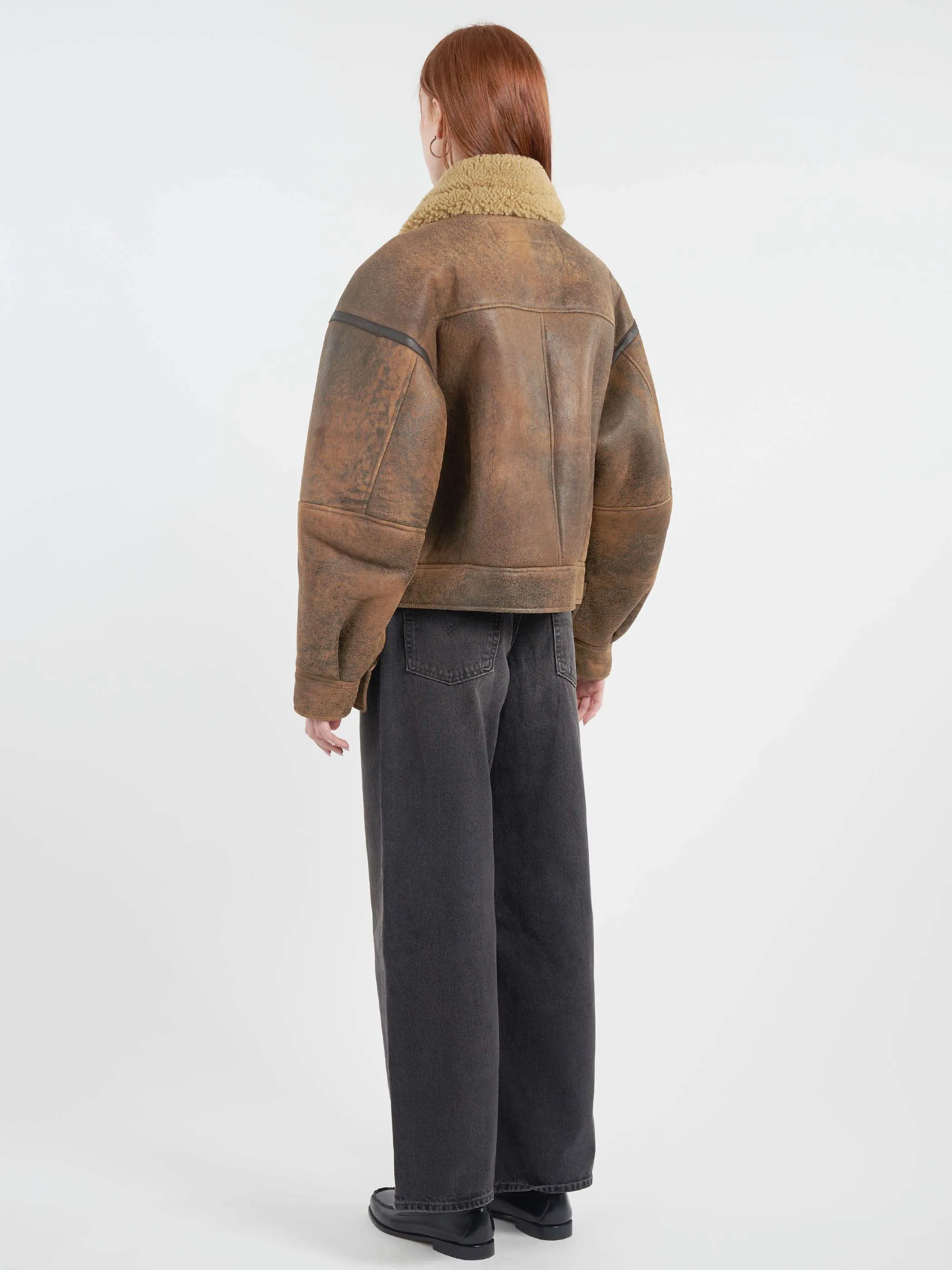 Leather Shearling Jacket sold by gravitypope product image thumbnail 3