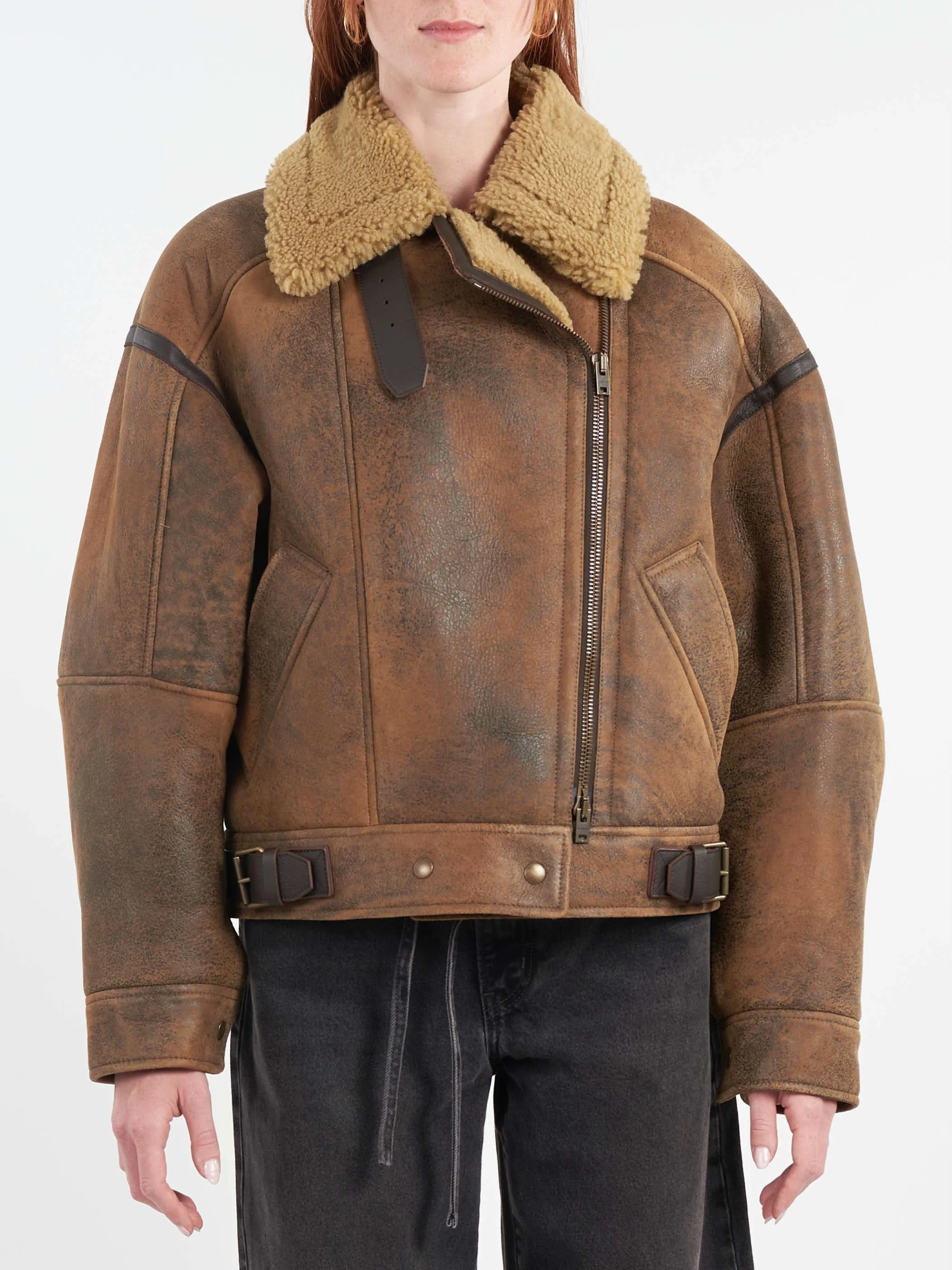 Leather Shearling Jacket sold by gravitypope