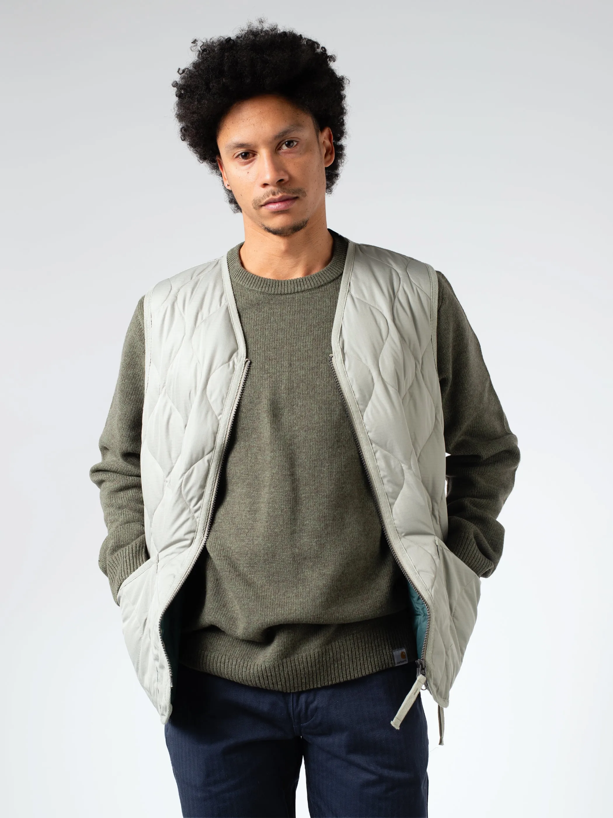 Military V-Neck Zip Down Vest sold by gravitypope product image thumbnail 4