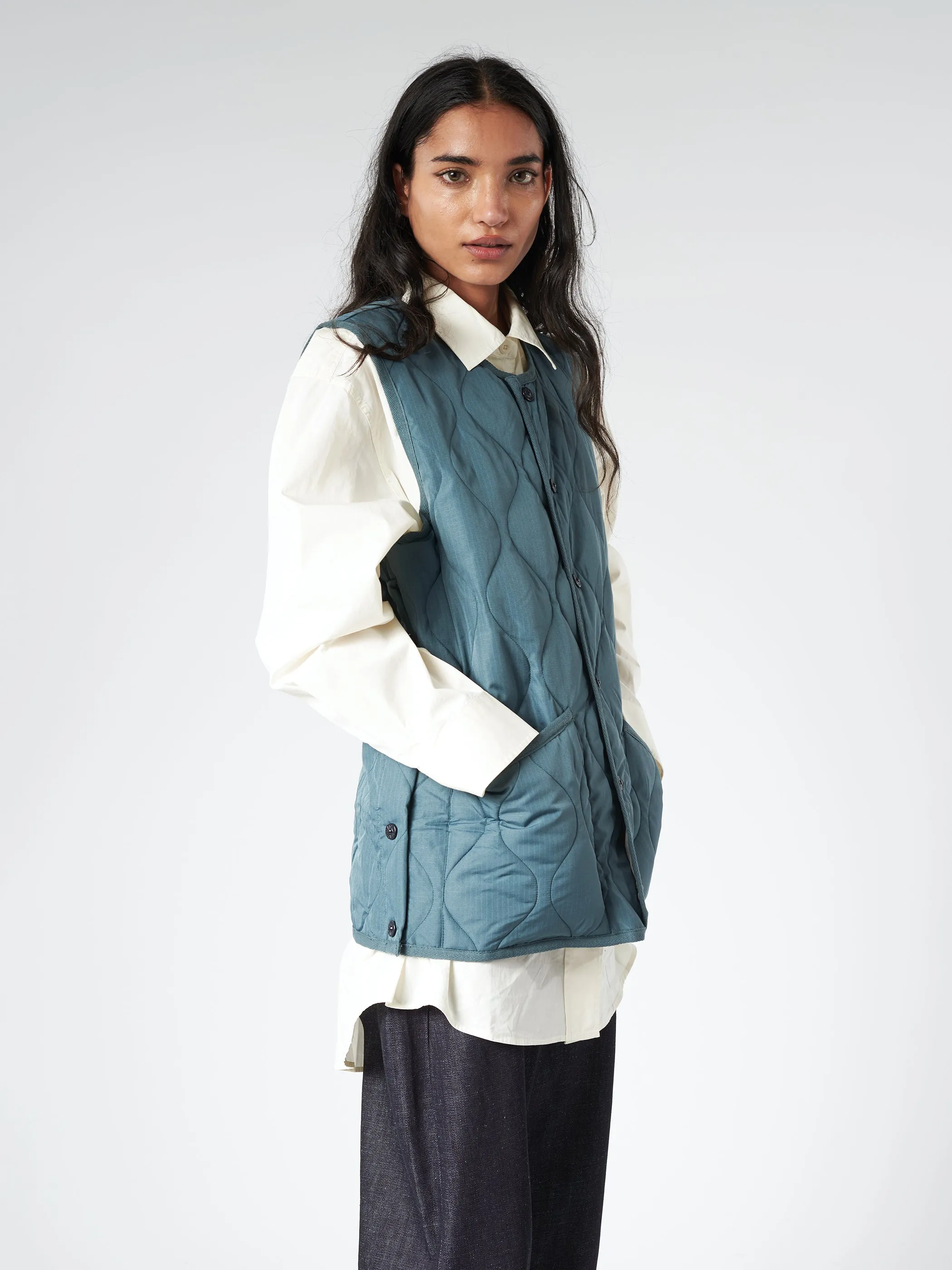 Military Crew Neck Down Vest sold by gravitypope product image thumbnail 4