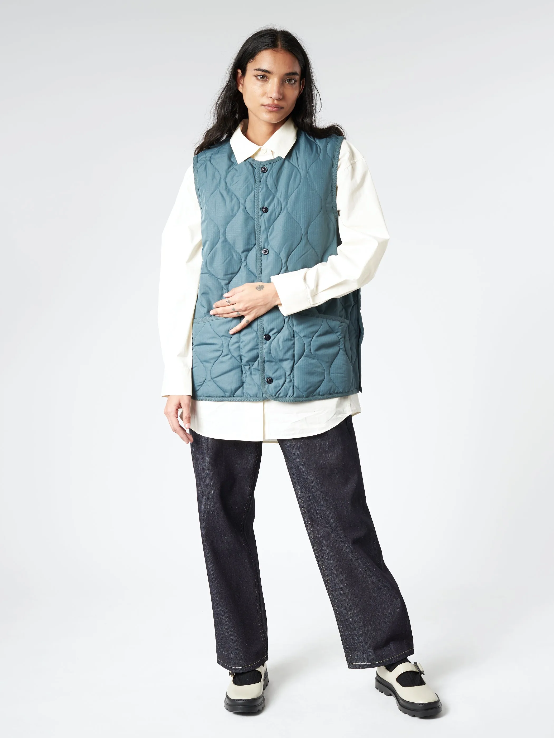 Military Crew Neck Down Vest sold by gravitypope product image thumbnail 2