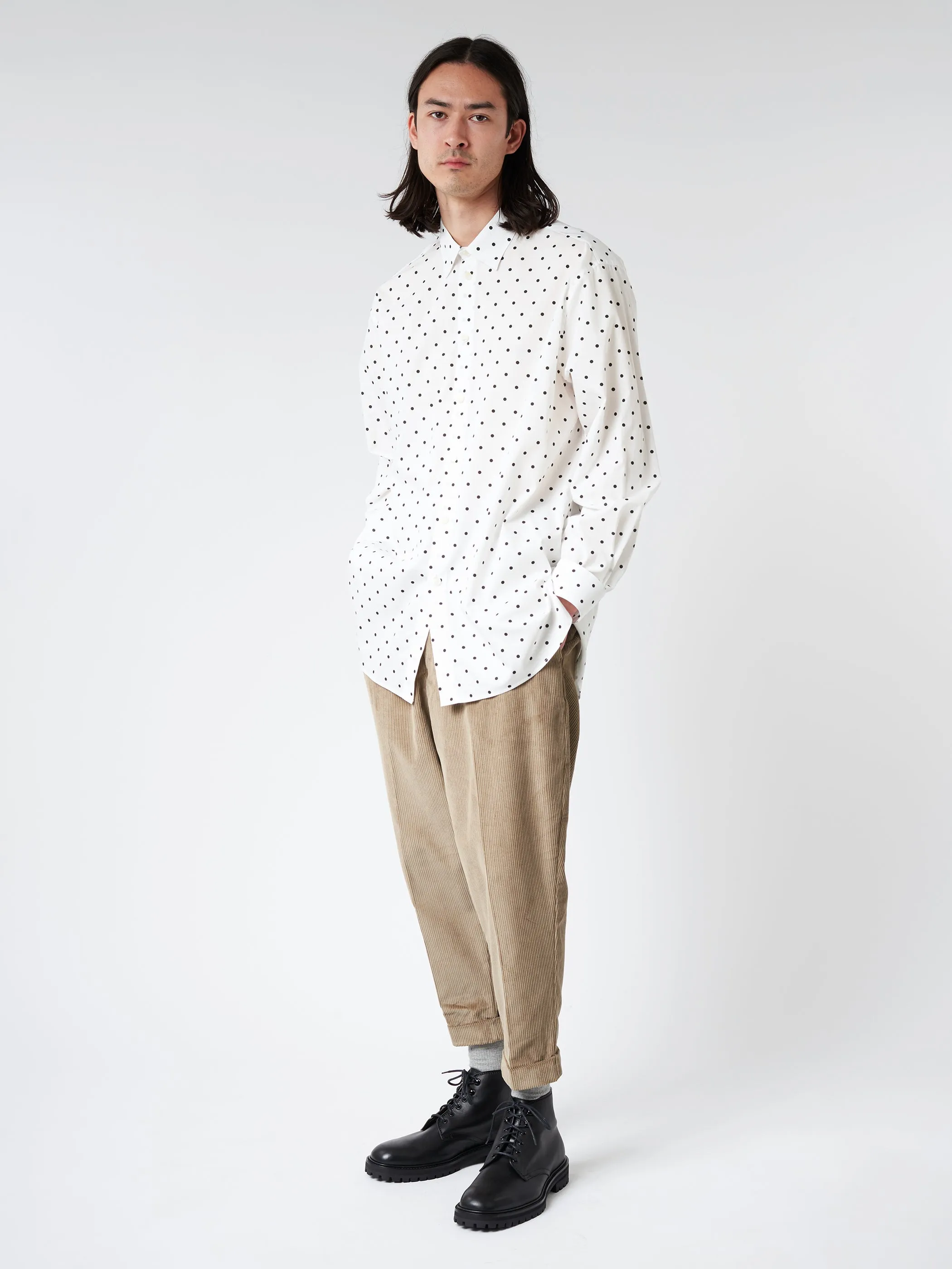 Poplin Long-Sleeved Shirt With Polka Dots sold by gravitypope product image thumbnail 2