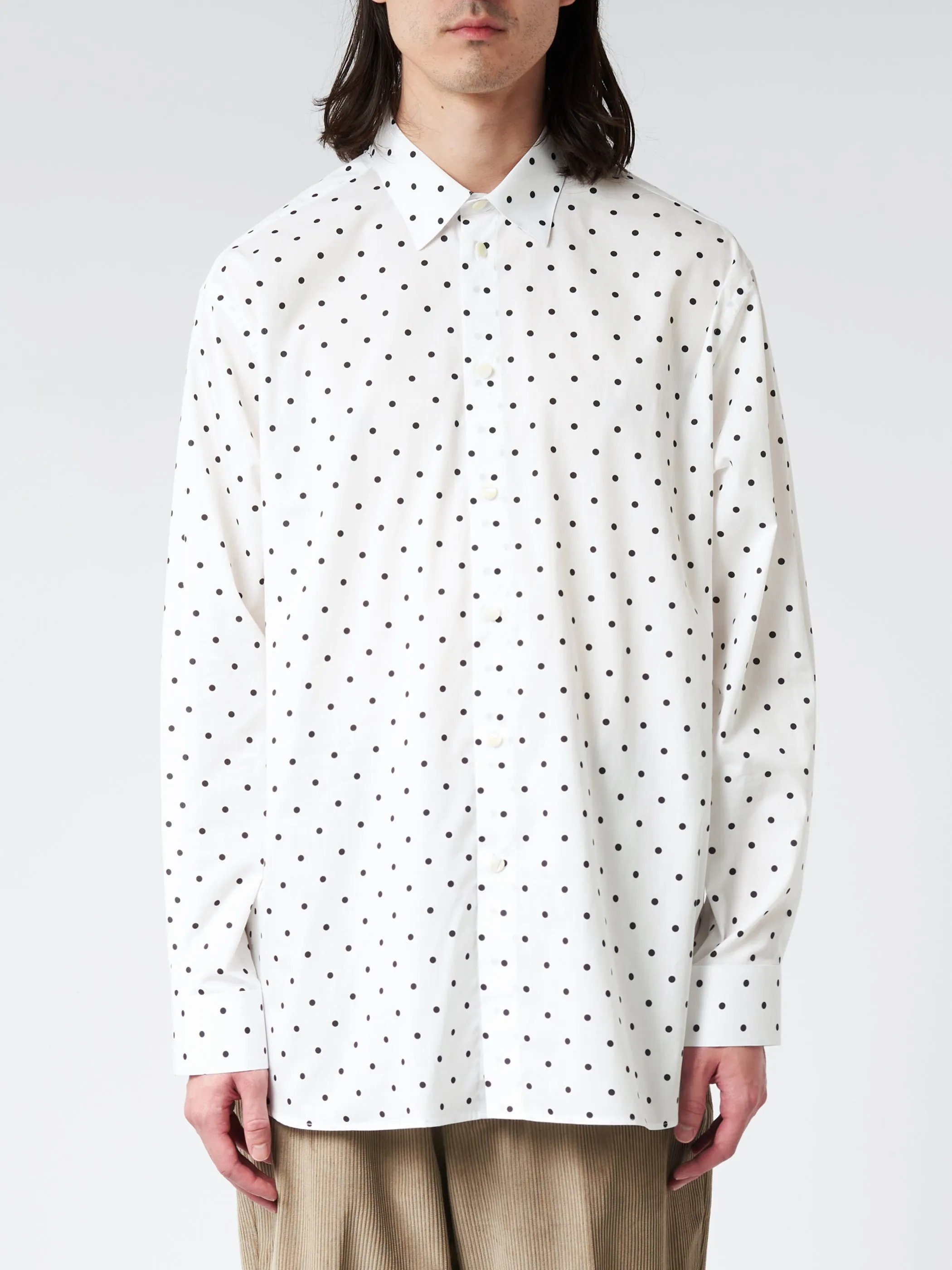 Poplin Long-Sleeved Shirt With Polka Dots sold by gravitypope