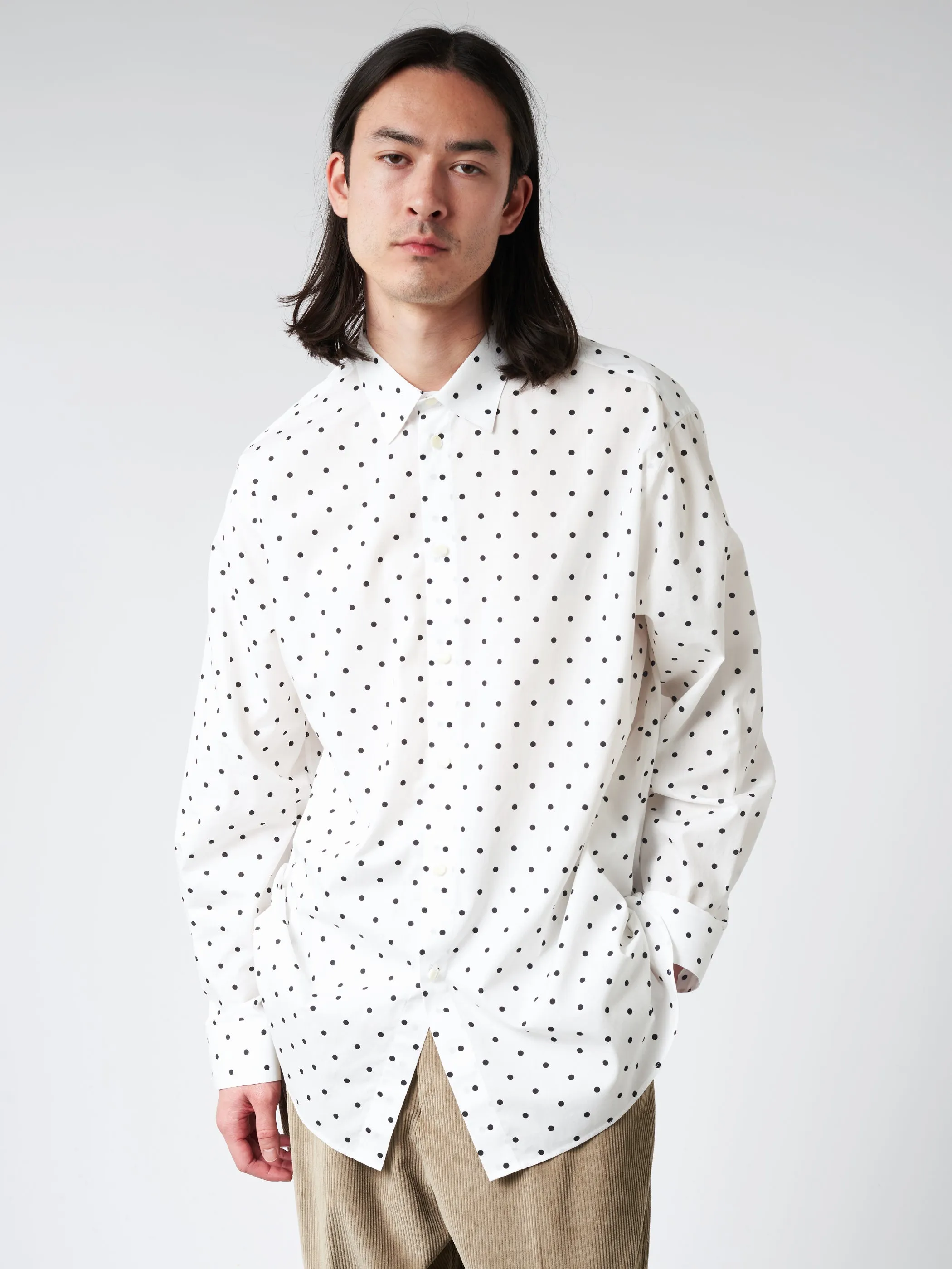 Poplin Long-Sleeved Shirt With Polka Dots sold by gravitypope product image thumbnail 4