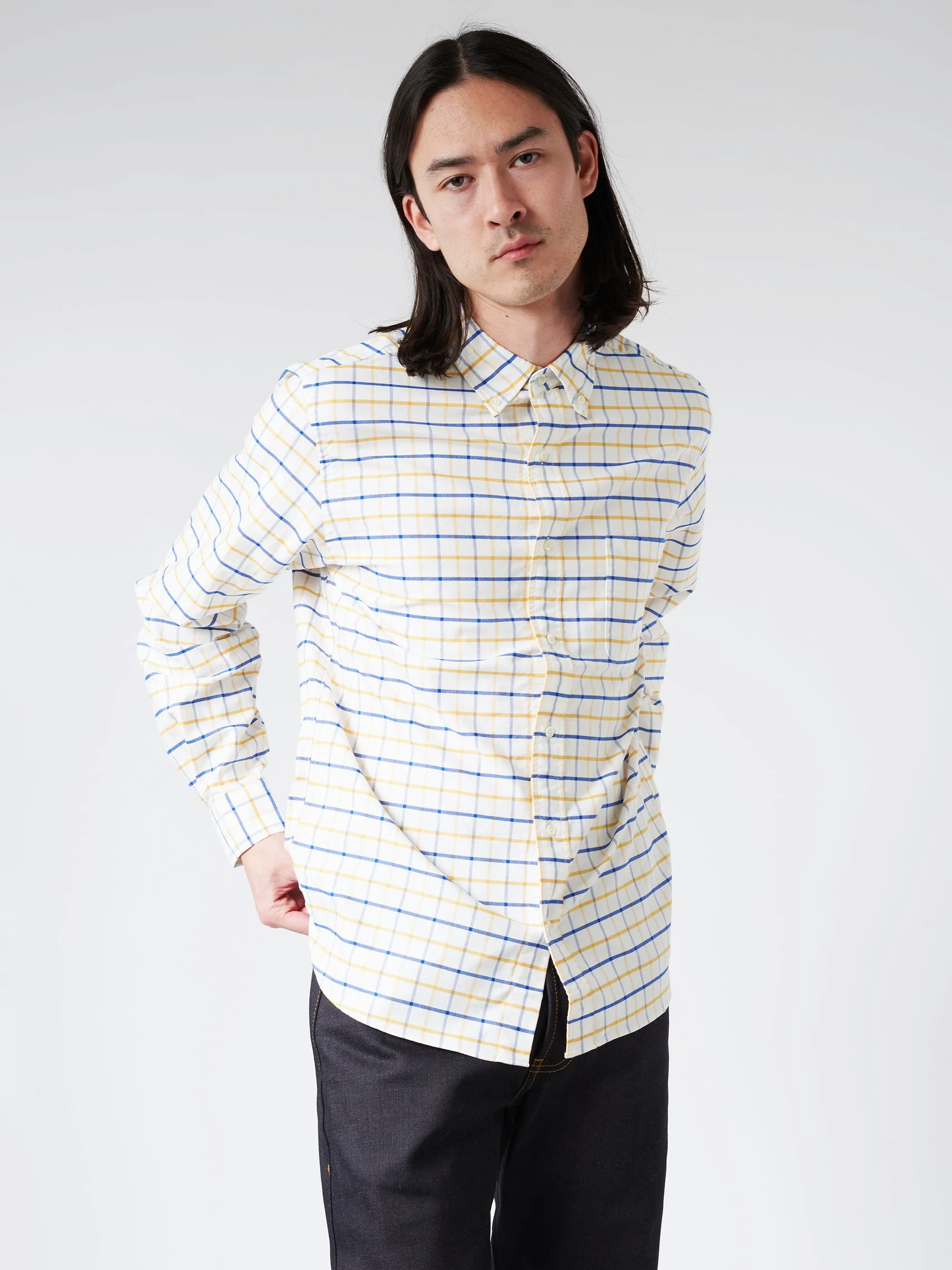 Stretch Oxford Tattersall Button Down Shirt sold by gravitypope product image thumbnail 4