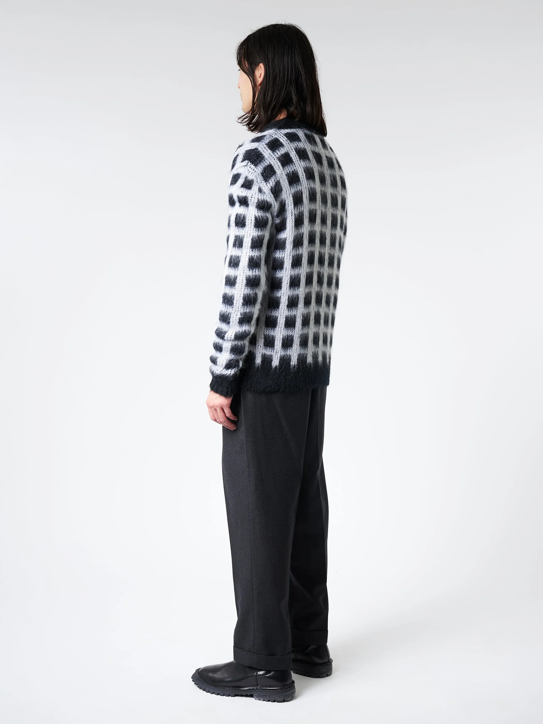 Checked Mohair Cardigan sold by gravitypope product image thumbnail 3