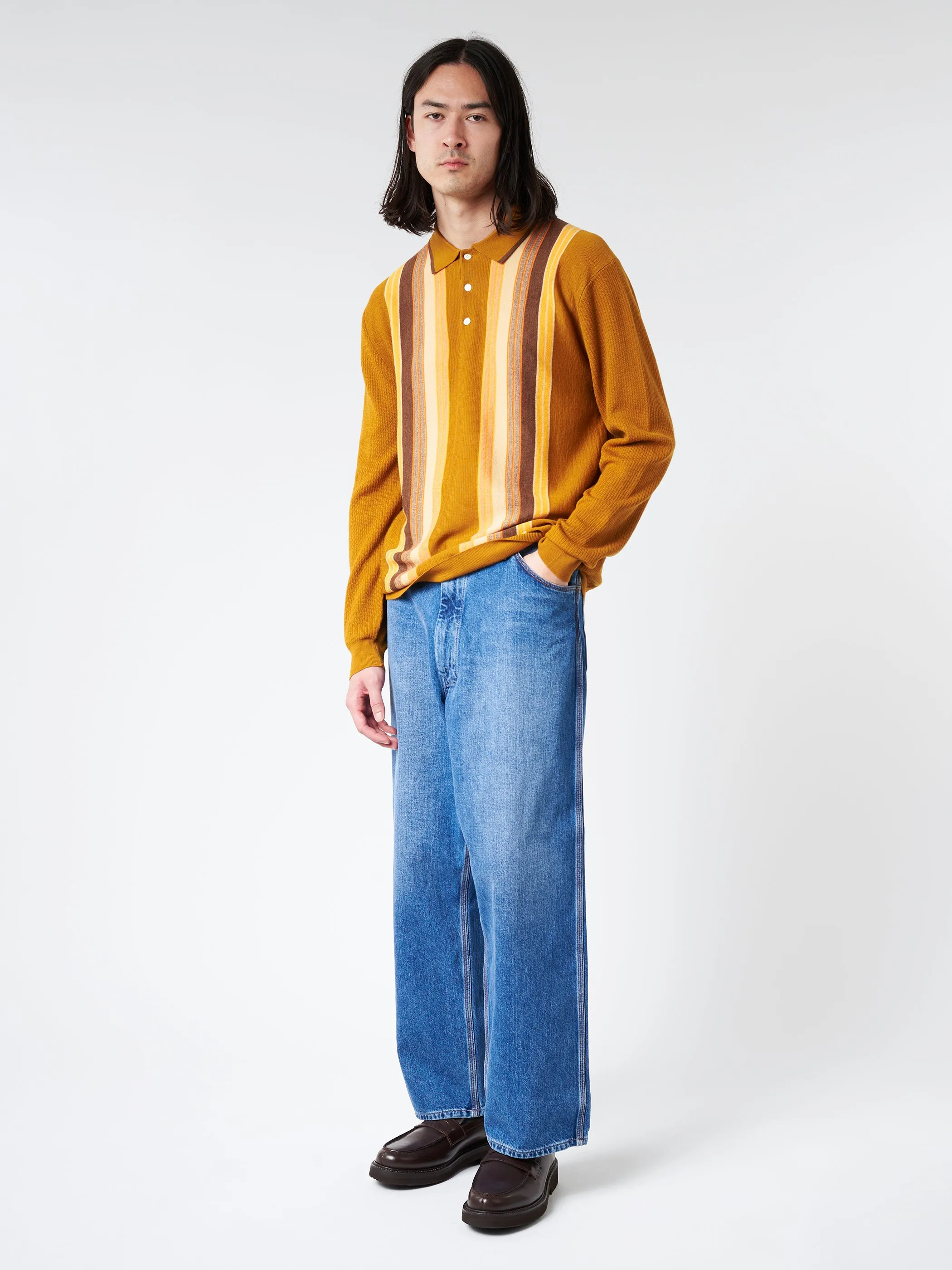 Knit Striped Polo Shirt sold by gravitypope product image thumbnail 2