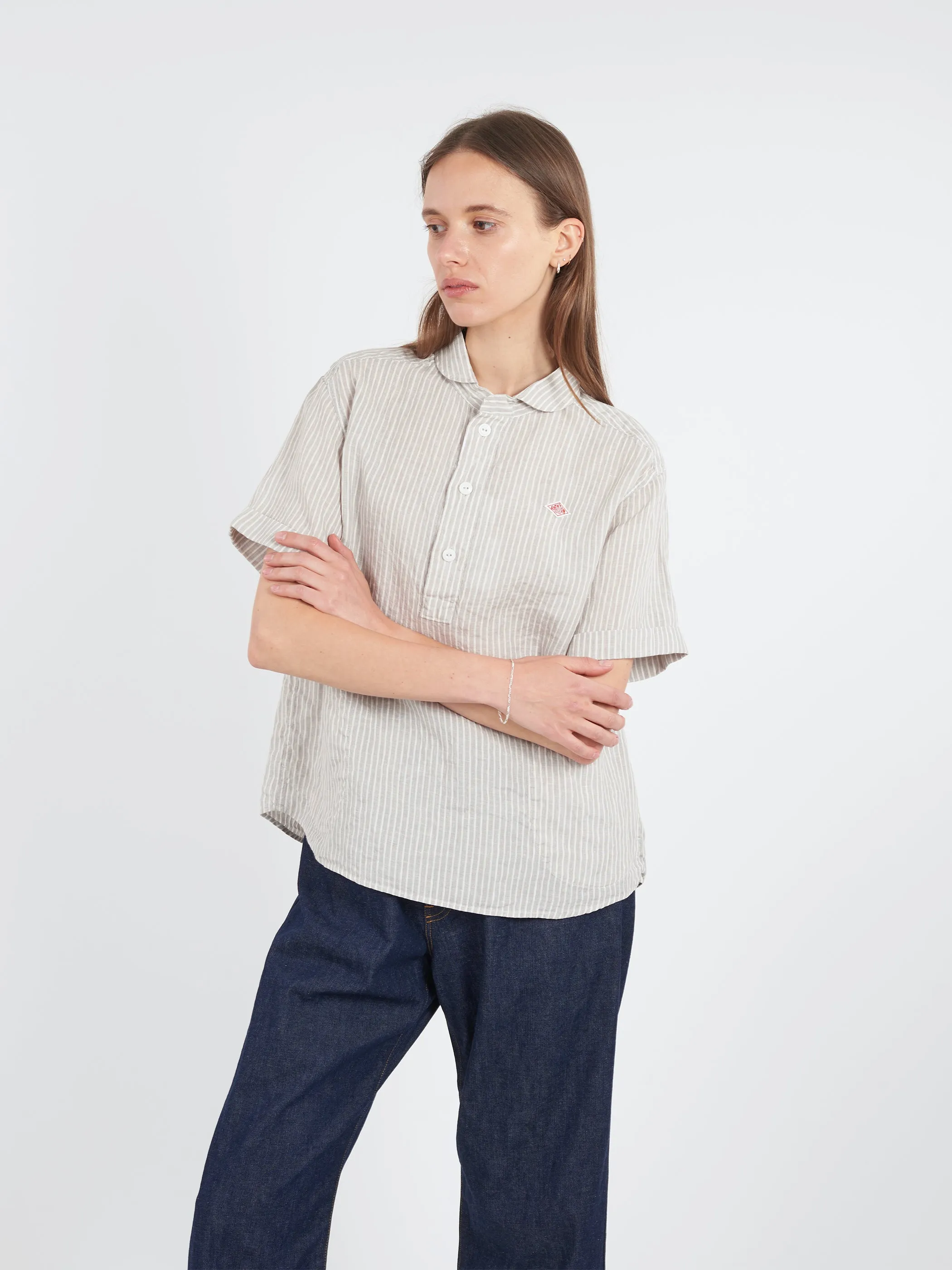 Linen Round Collar Shirt sold by gravitypope product image thumbnail 2