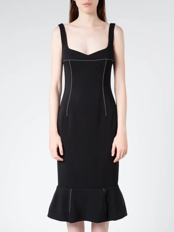 Cady Sheath Dress with Flounce Hem sold by gravitypope