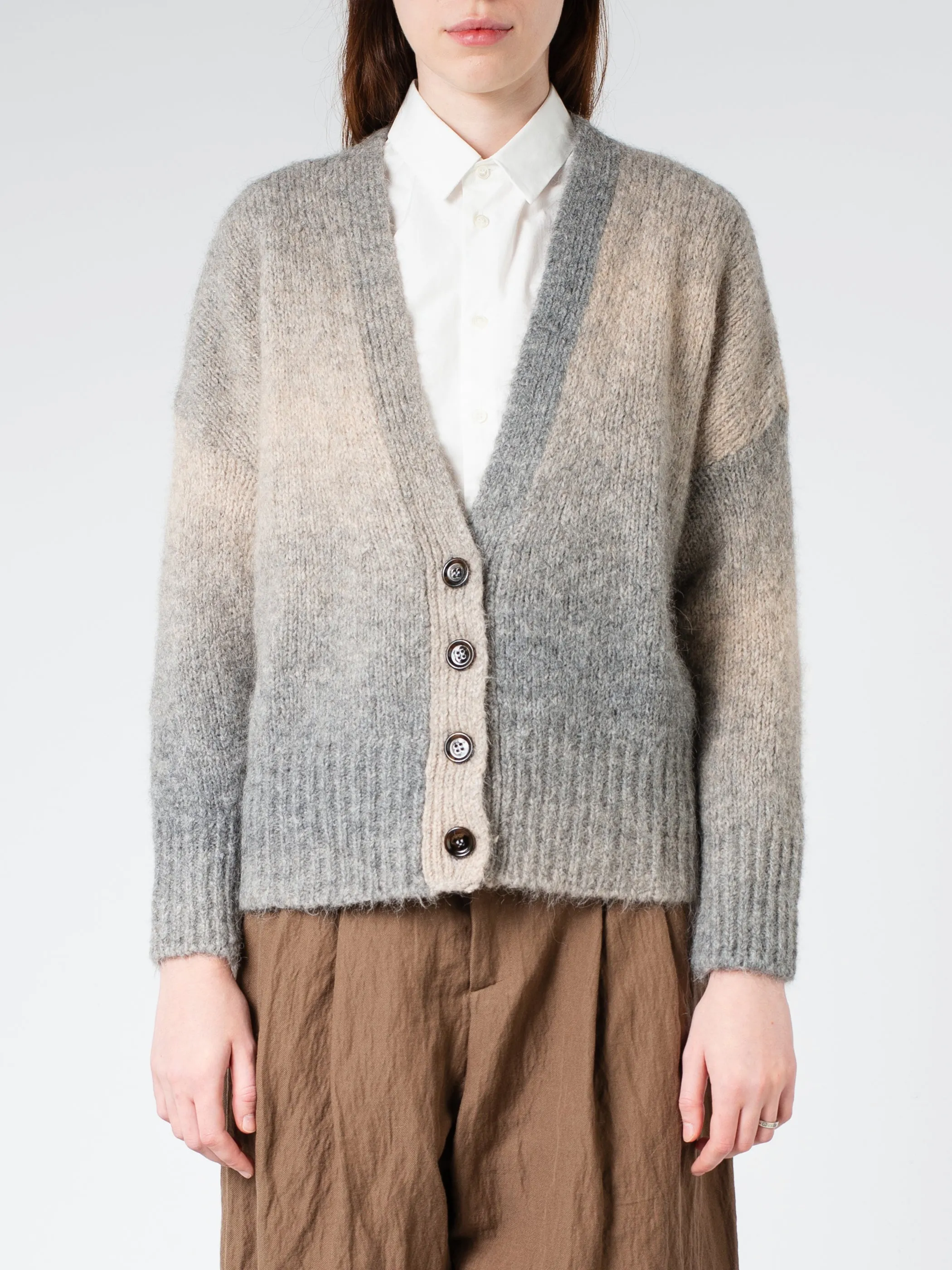 Gradient-Effect Alpaca Cardigan sold by gravitypope