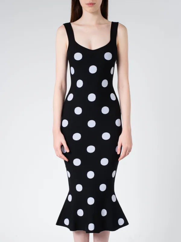 Viscose Sheath Dress with Polka Dots sold by gravitypope