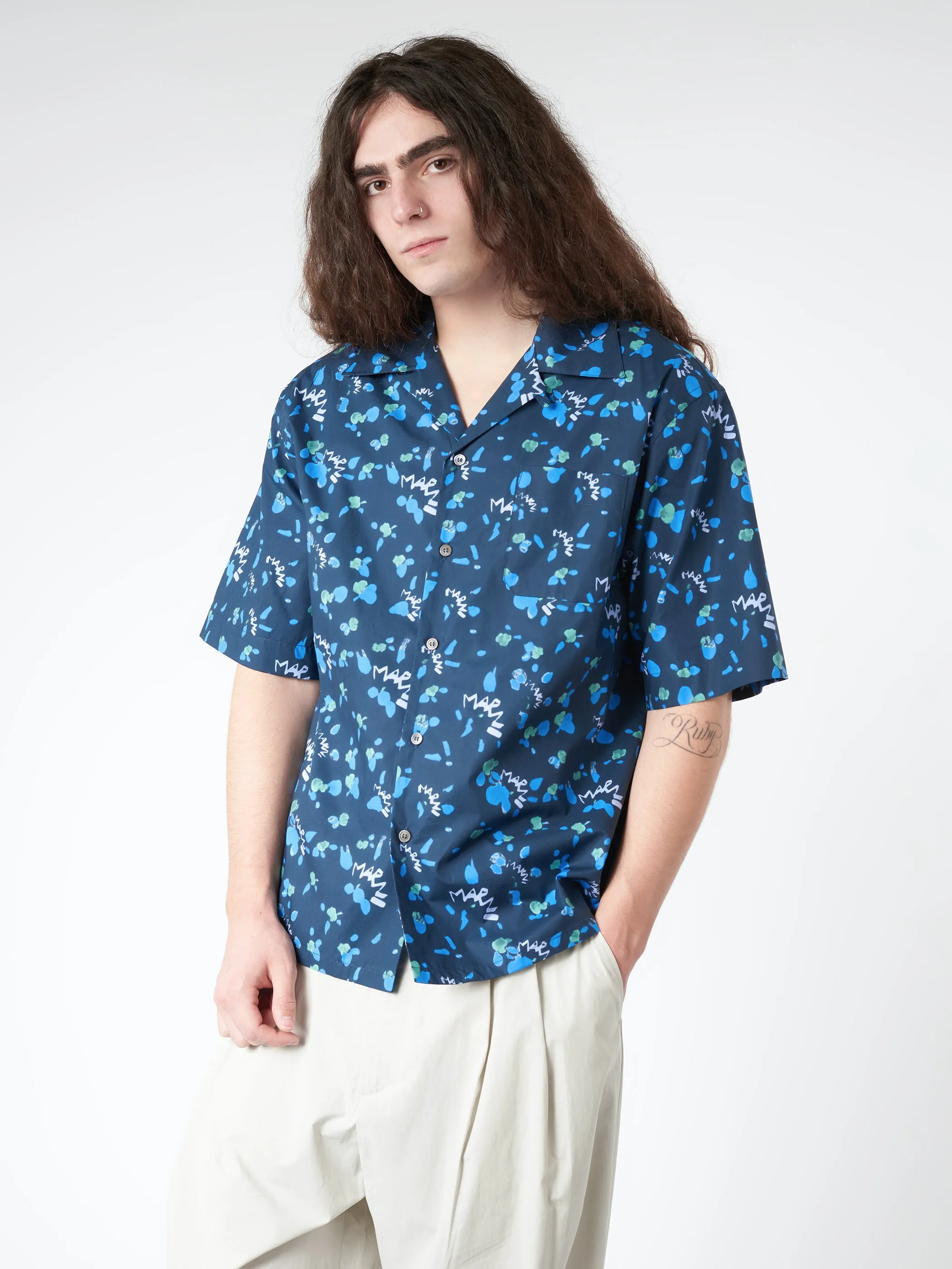 Bowling Shirt with Marni Dripping Print sold by gravitypope product image thumbnail 4