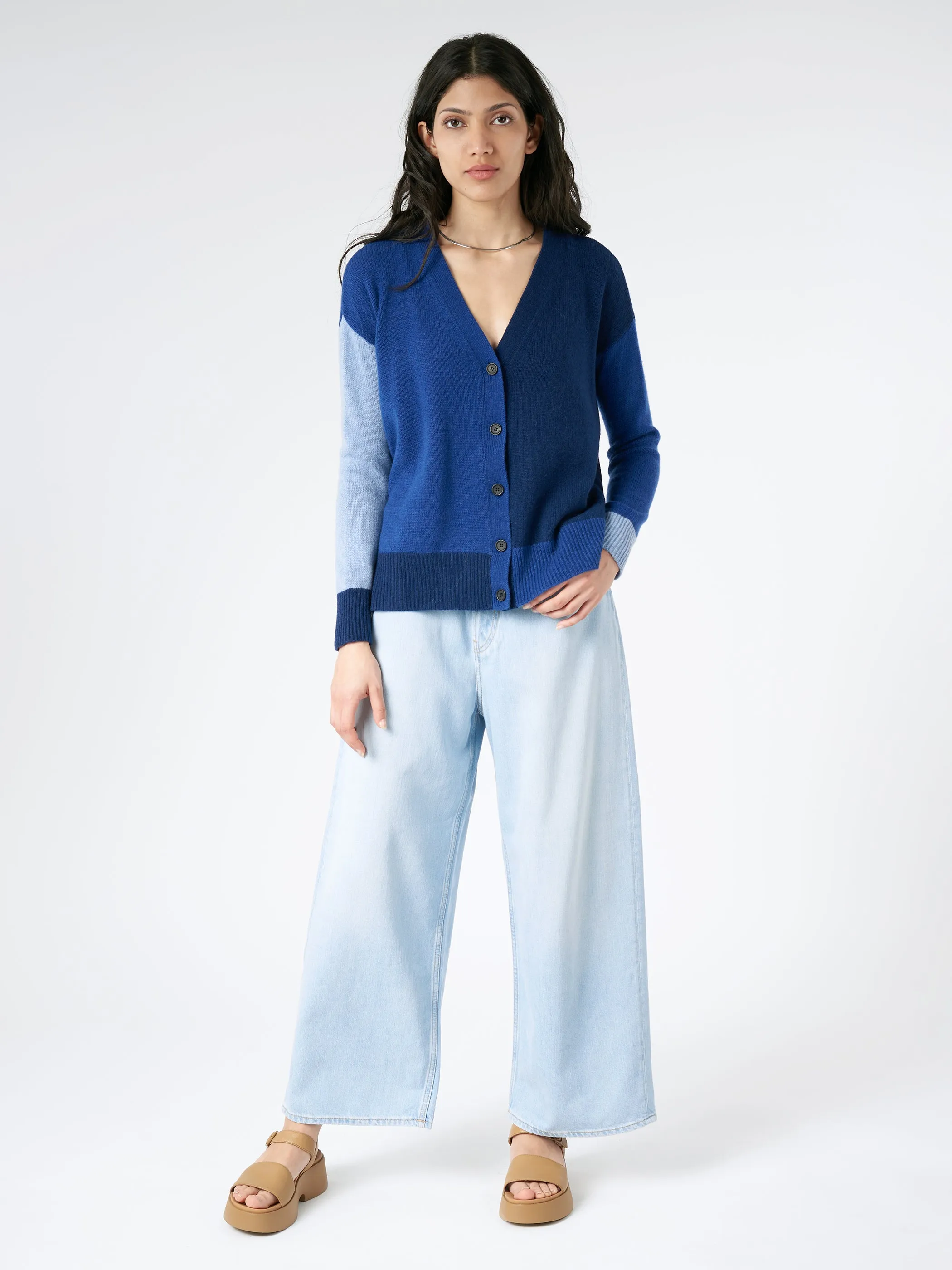 Colour-Block Cashmere Cardigan sold by gravitypope product image thumbnail 2